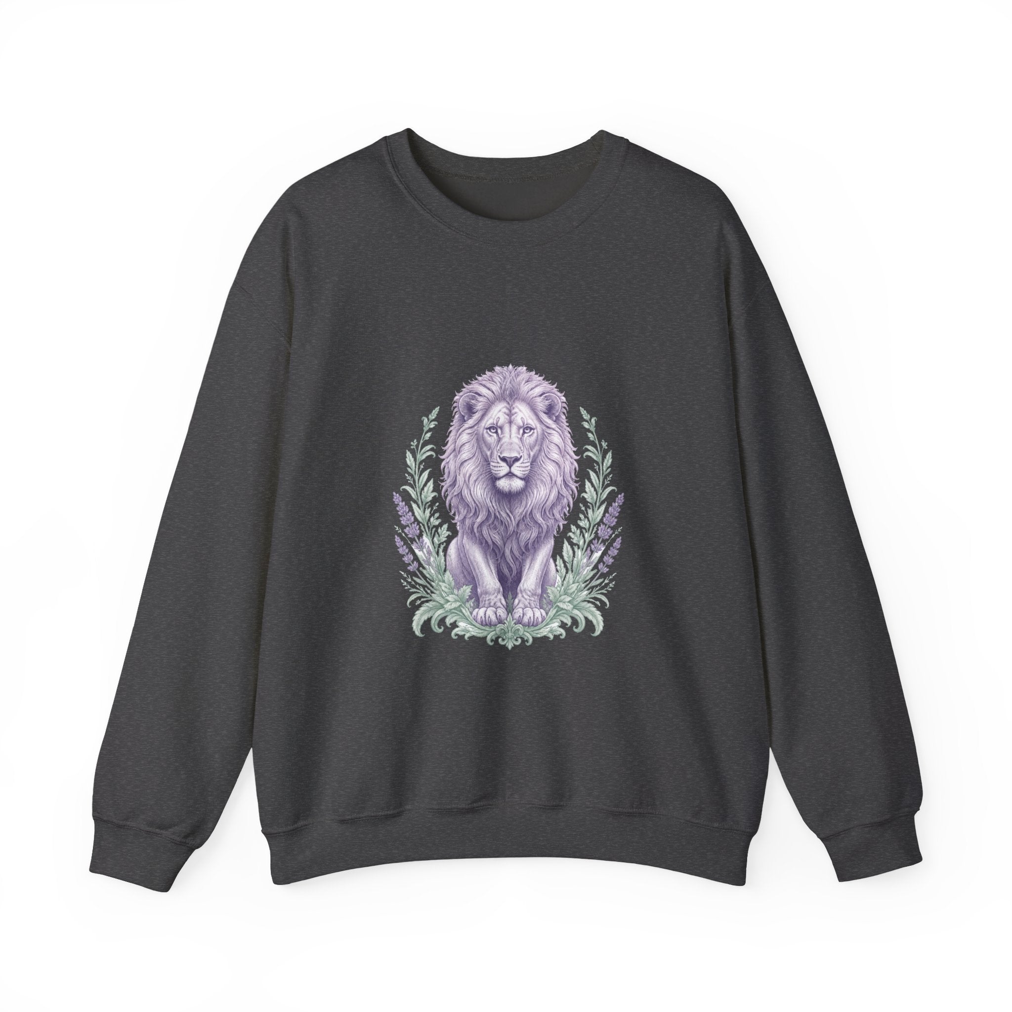 Matching Couple Sweatshirt - Lion & Lamb Matching Couple Crewneck Sweatshirt Vintage Art His Hers Wedding Gift - Design A