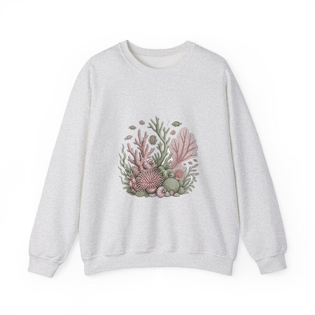 Matching Couple Sweatshirt - Coral Reef & Deep Sea Matching Couple Crewneck Sweatshirt Hand-Drawn Art His Hers Best Friend Gift - Design A