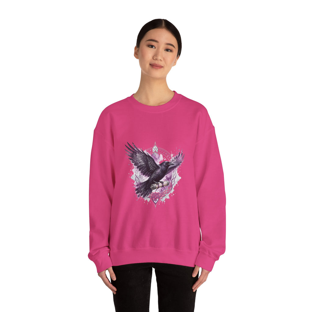 Matching Couple Sweatshirt - Huginn & Muninn Matching Couple Premium Fleece Sweatshirt Watercolor Art His Hers Birthday Gift - Design B