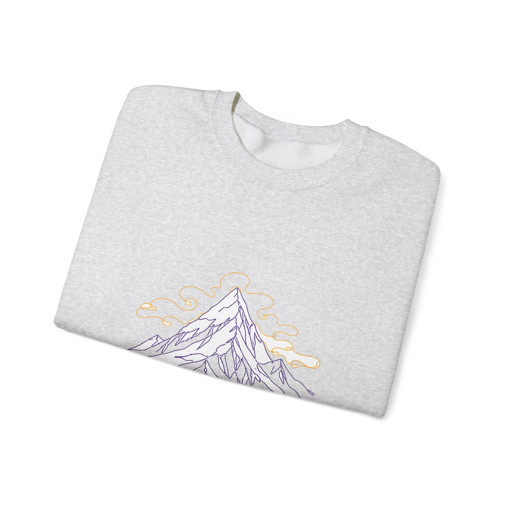 Matching Couple Sweatshirt - Mountain & Ocean Matching Couple Premium Fleece Sweatshirt Minimalist Art His Hers Christmas Gift - Design A