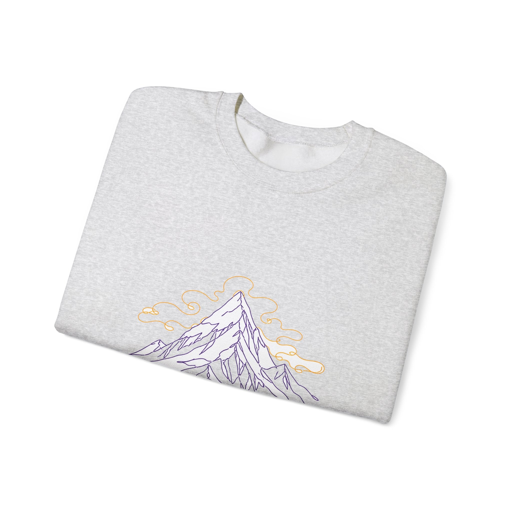 Matching Couple Sweatshirt - Mountain & Ocean Matching Couple Premium Fleece Sweatshirt Minimalist Art His Hers Christmas Gift - Design A