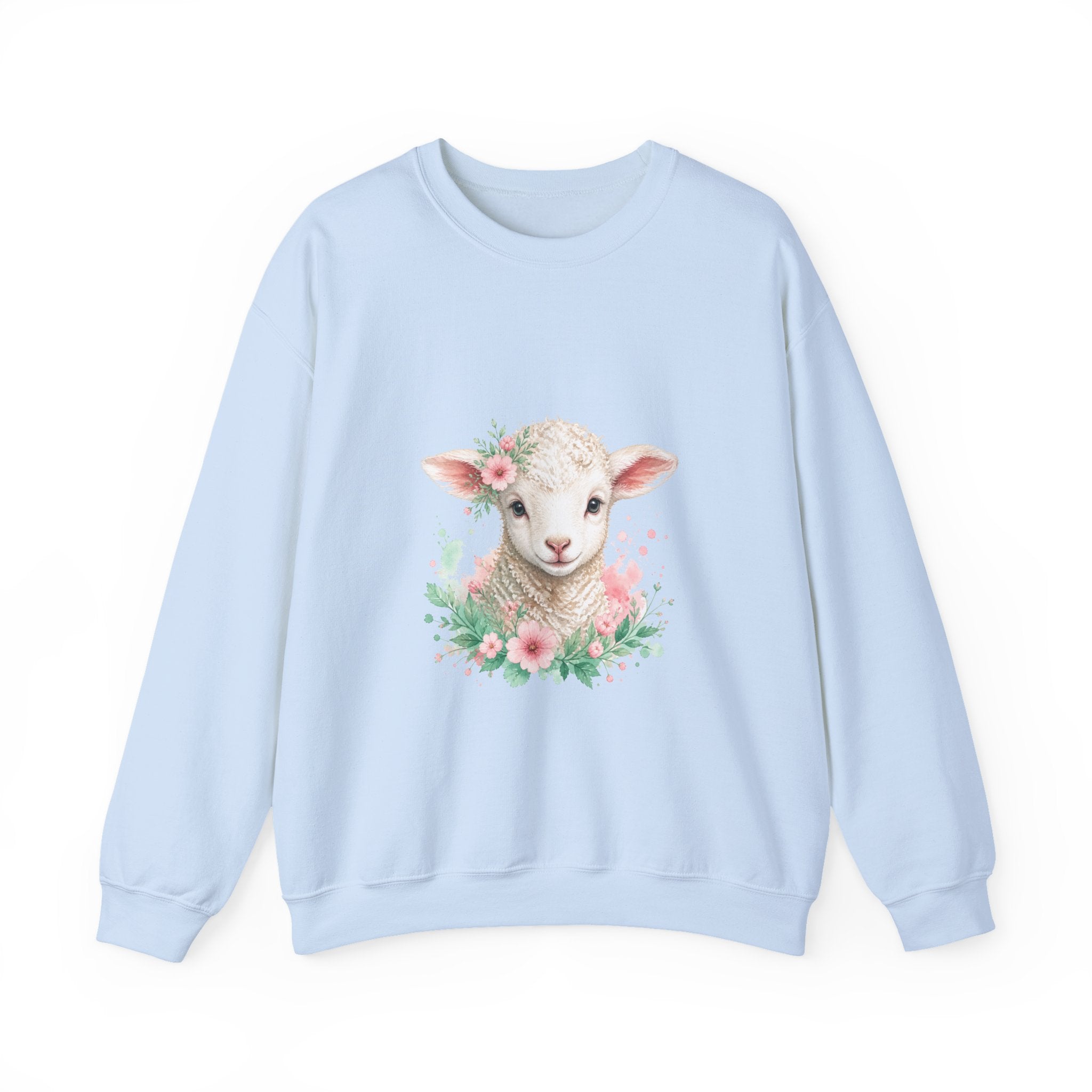 Matching Couple Sweatshirt - Lion & Lamb Matching Couple Premium Fleece Sweatshirt Watercolor Art His Hers Birthday Gift - Design B