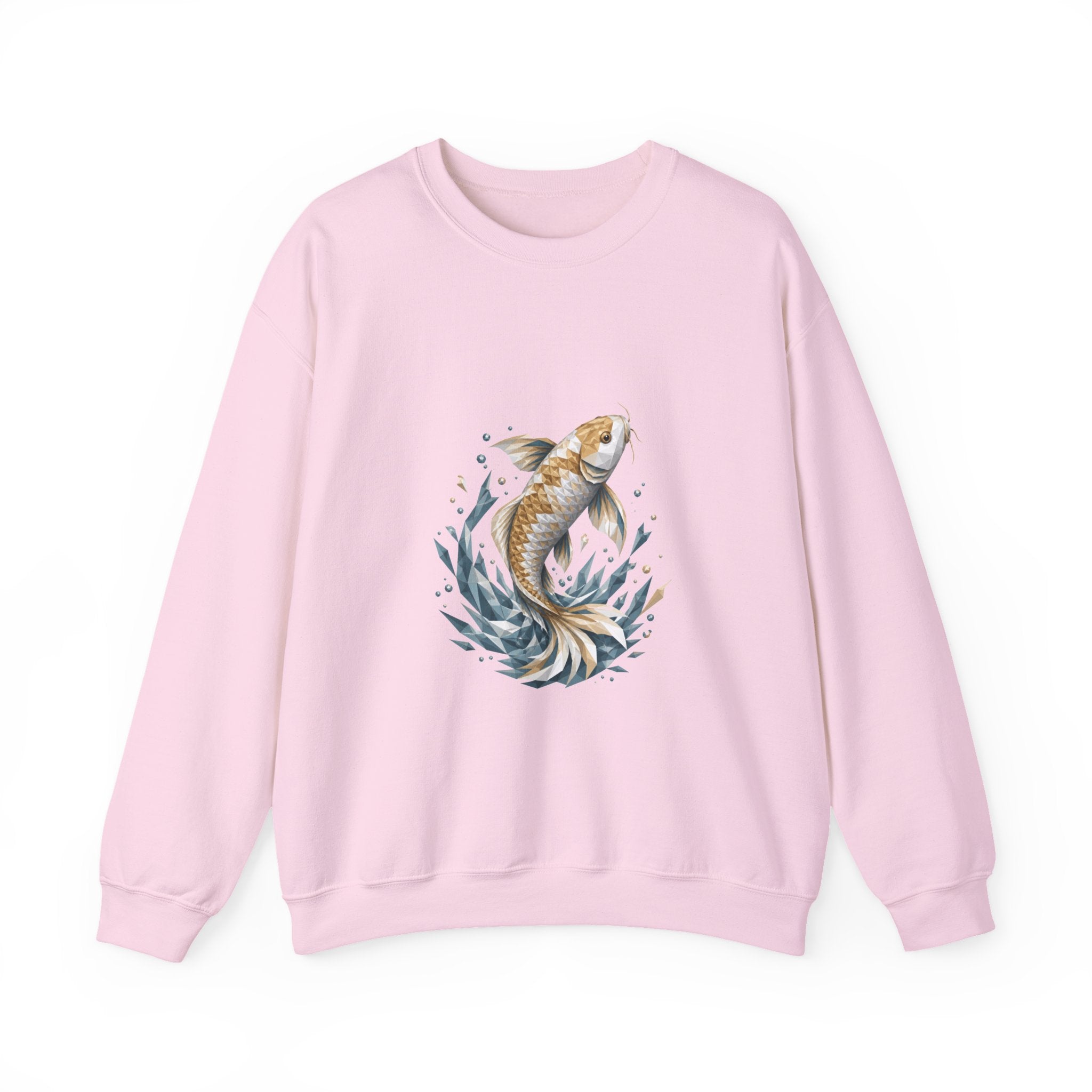 Matching Couple Sweatshirt - Koi Fish Yin Yang Matching Couple Crewneck Sweatshirt Geometric Art His Hers Couple Gift - Design A