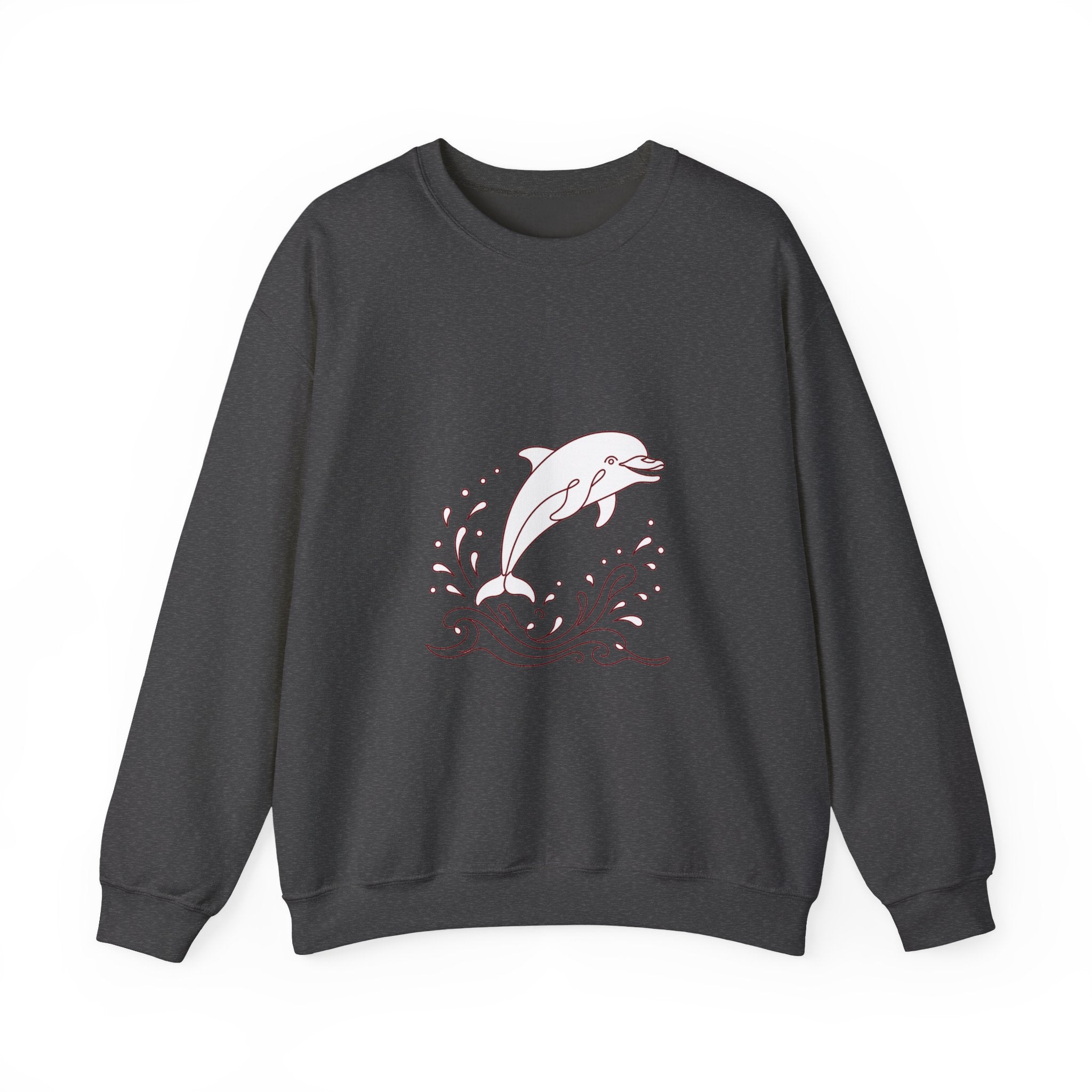 Matching Couple Sweatshirt - Shark & Dolphin Matching Couple Comfort Colors Crew Minimalist Art His Hers Christmas Gift - Design B