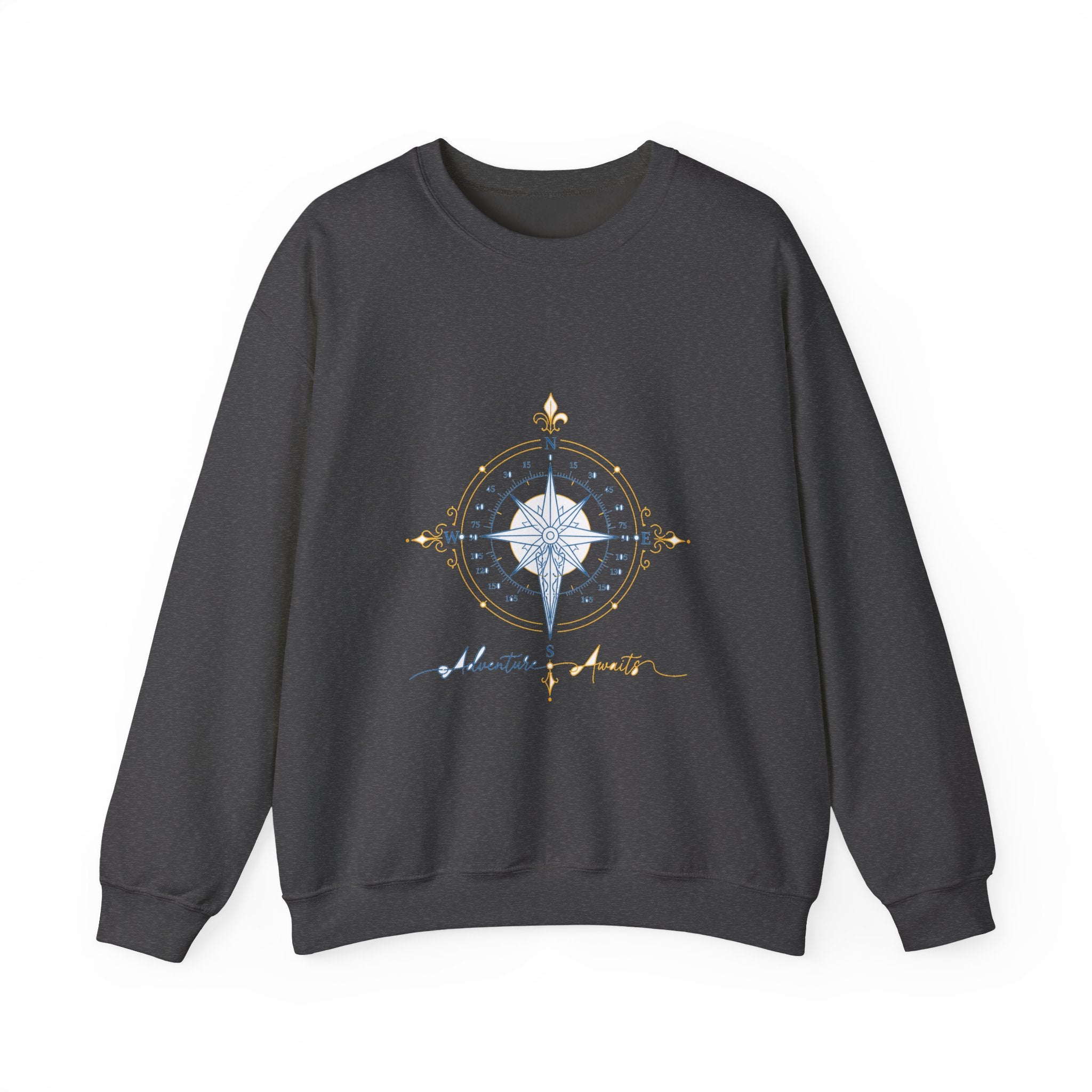 Matching Couple Sweatshirt - Compass North & South Matching Couple Comfort Colors Crew Minimalist Art His Hers Christmas Gift - Design B