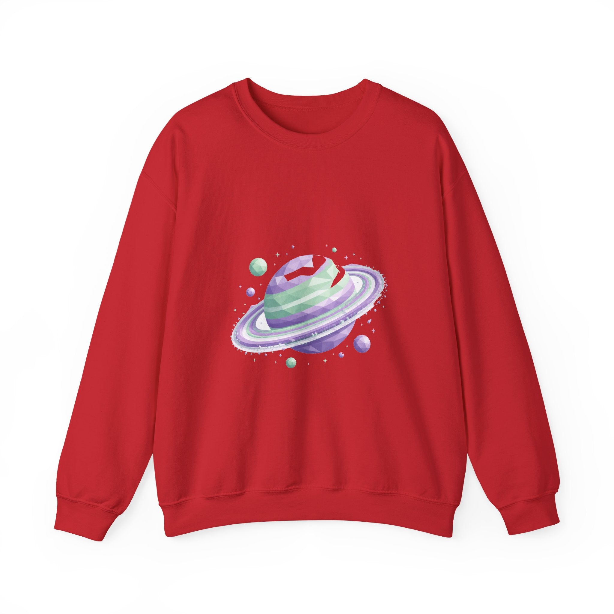 Matching Couple Sweatshirt - Astronaut & Planet Matching Couple Crewneck Sweatshirt Geometric Art His Hers Couple Gift - Design B