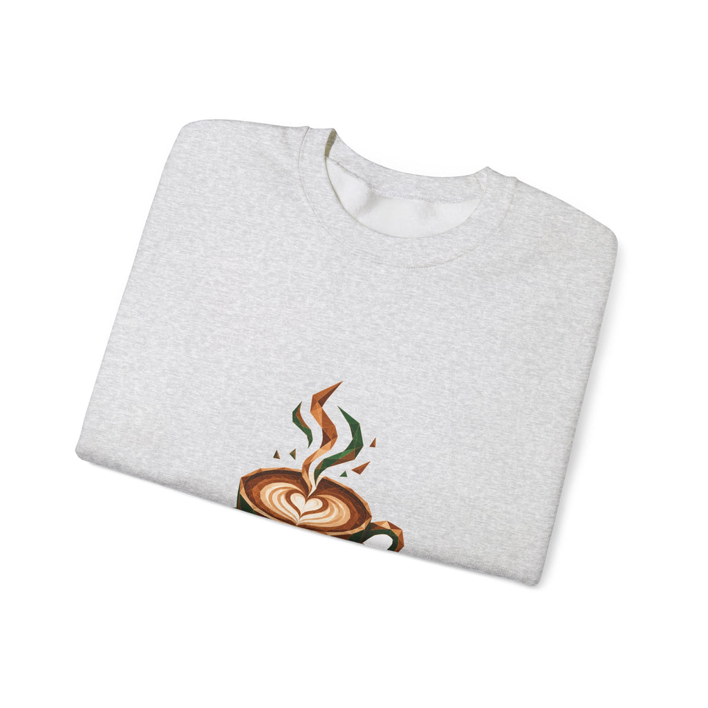 Matching Couple Sweatshirt - Coffee & Tea Matching Couple Crewneck Sweatshirt Geometric Art His Hers Couple Gift - Design A