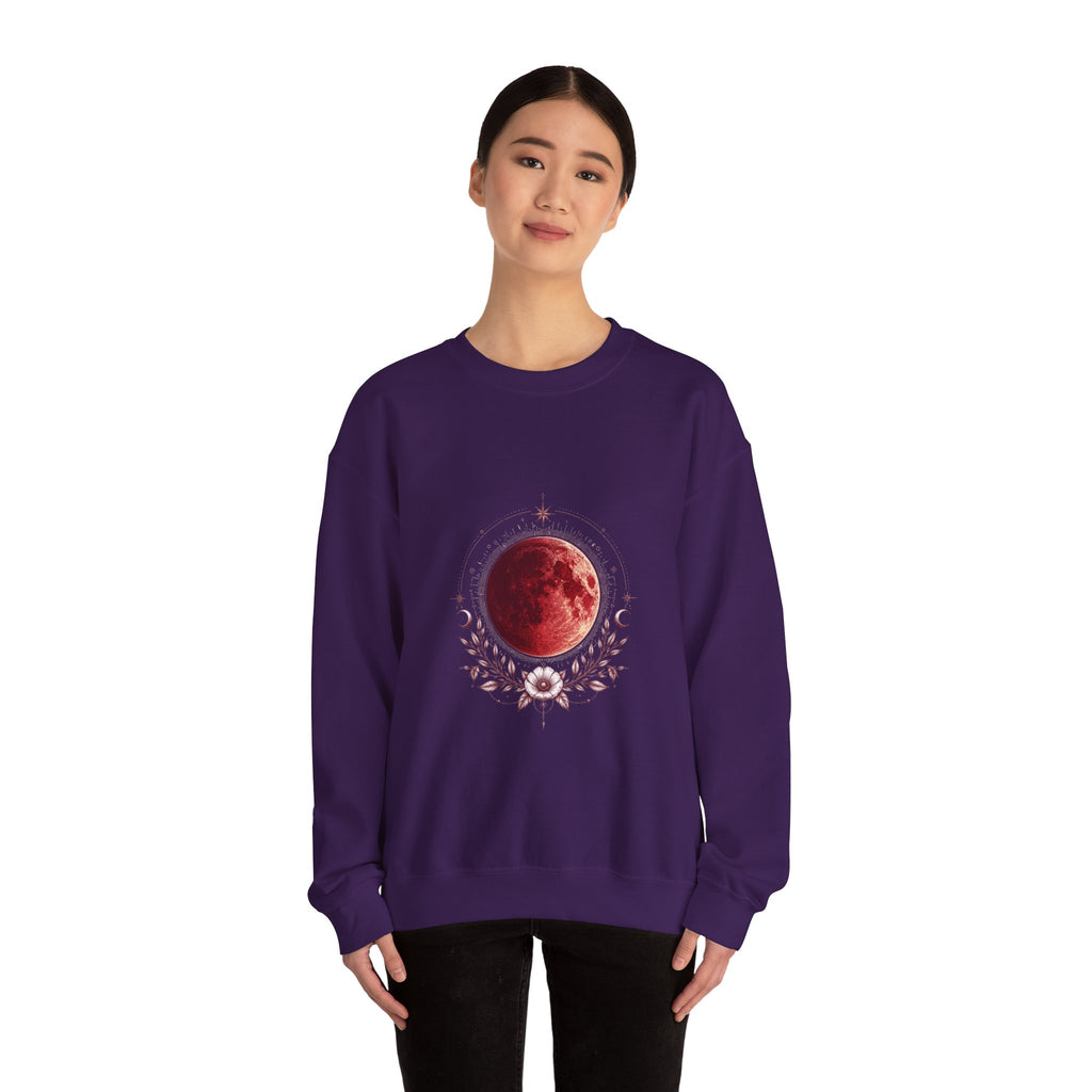 Matching Couple Sweatshirt - Solar & Lunar Eclipse Matching Couple Premium Fleece Sweatshirt Vintage Art His Hers Honeymoon Gift - Design B
