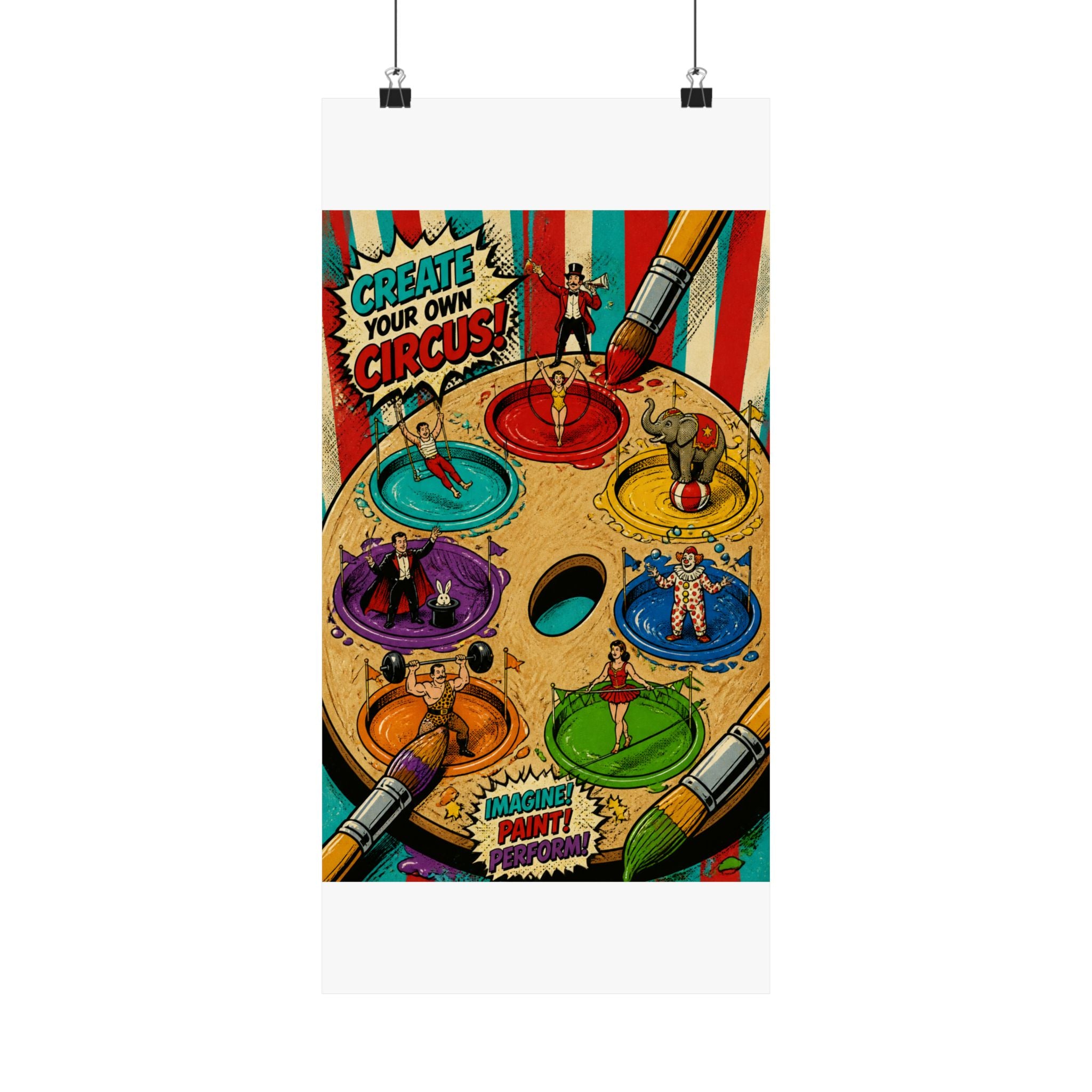Paint Palette Stage Wall Art Poster 18×24 Pop Art Living Room Decor Maximalist Print