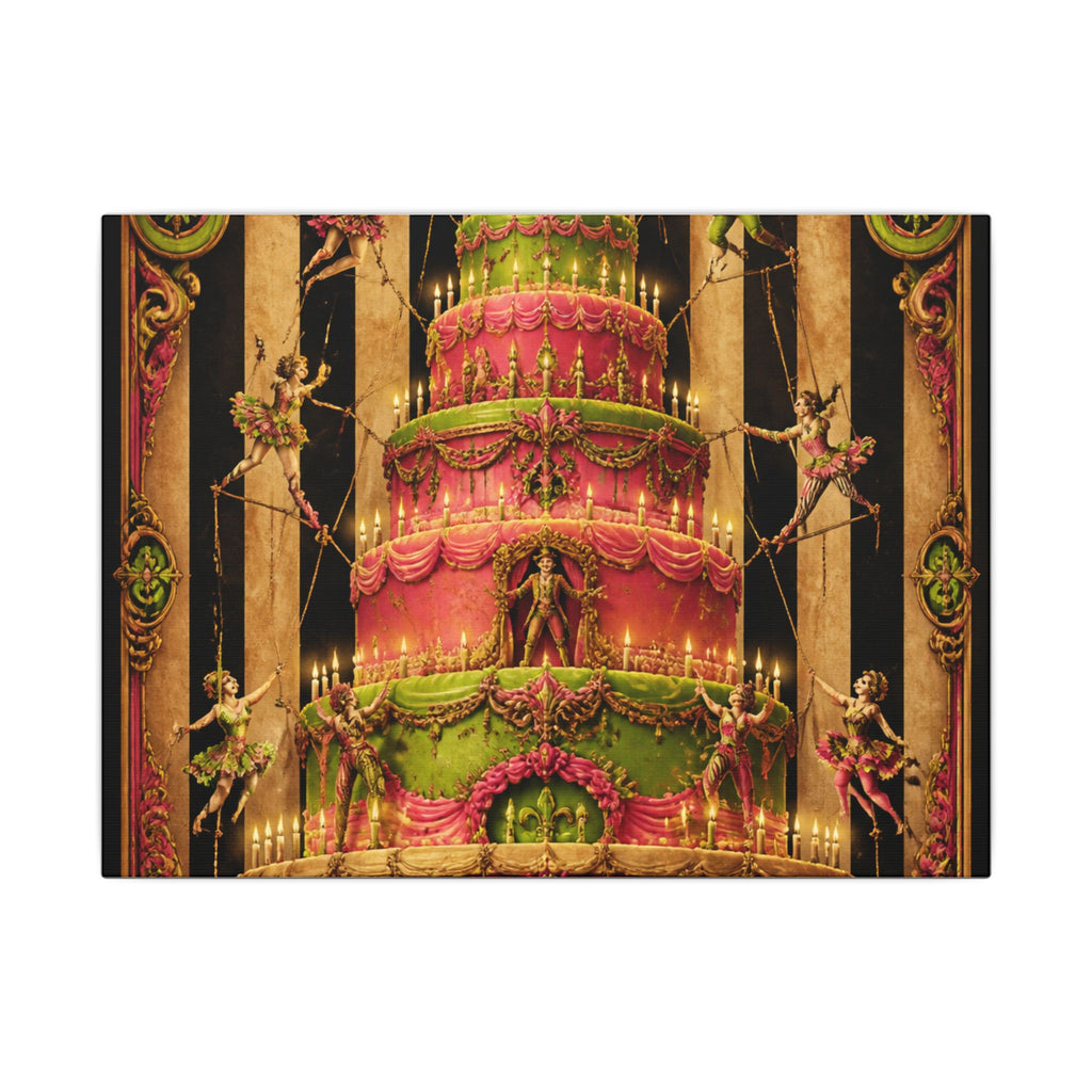 Birthday Cake Trapeze Wall Art Canvas 24×36 Baroque Studio Decor Maximalist Print