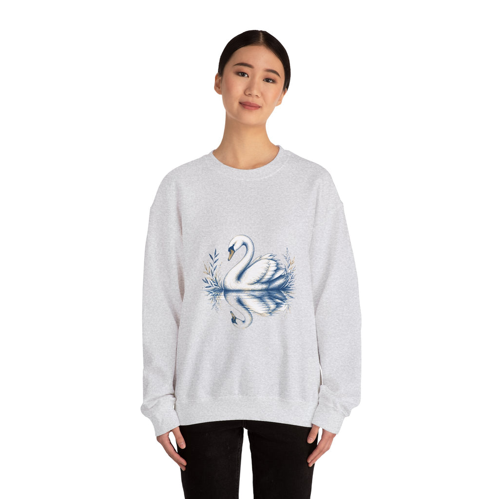 Matching Couple Sweatshirt - Raven & Swan Matching Couple Crewneck Sweatshirt Hand-Drawn Art His Hers Best Friend Gift - Design B