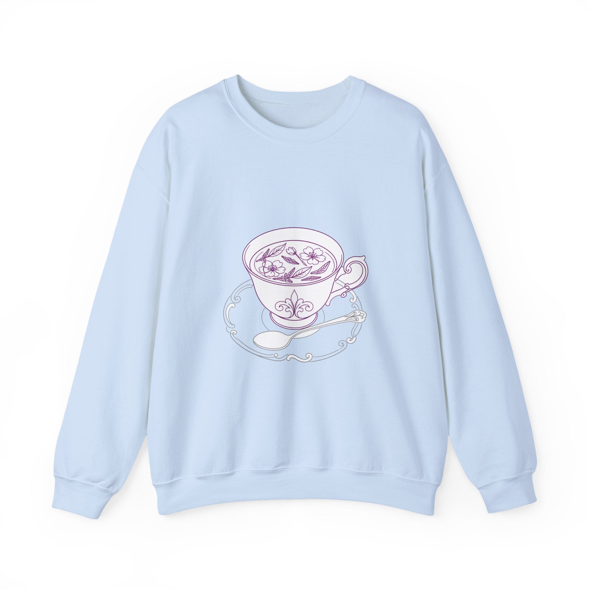 Matching Couple Sweatshirt - Coffee & Tea Matching Couple Comfort Colors Crew Minimalist Art His Hers Christmas Gift - Design B