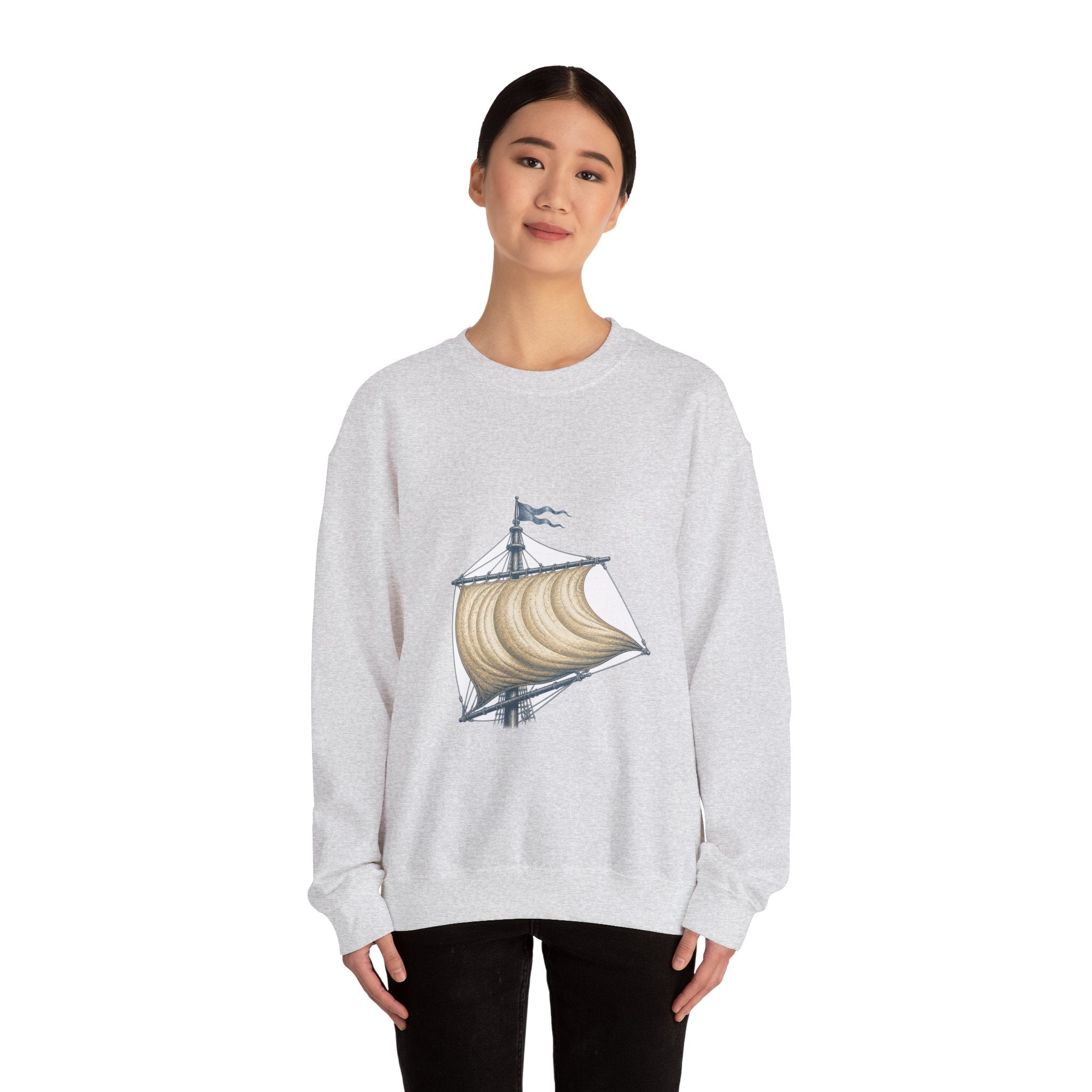 Matching Couple Sweatshirt - Anchor & Sail Matching Couple Premium Fleece Sweatshirt Vintage Art His Hers Honeymoon Gift - Design B