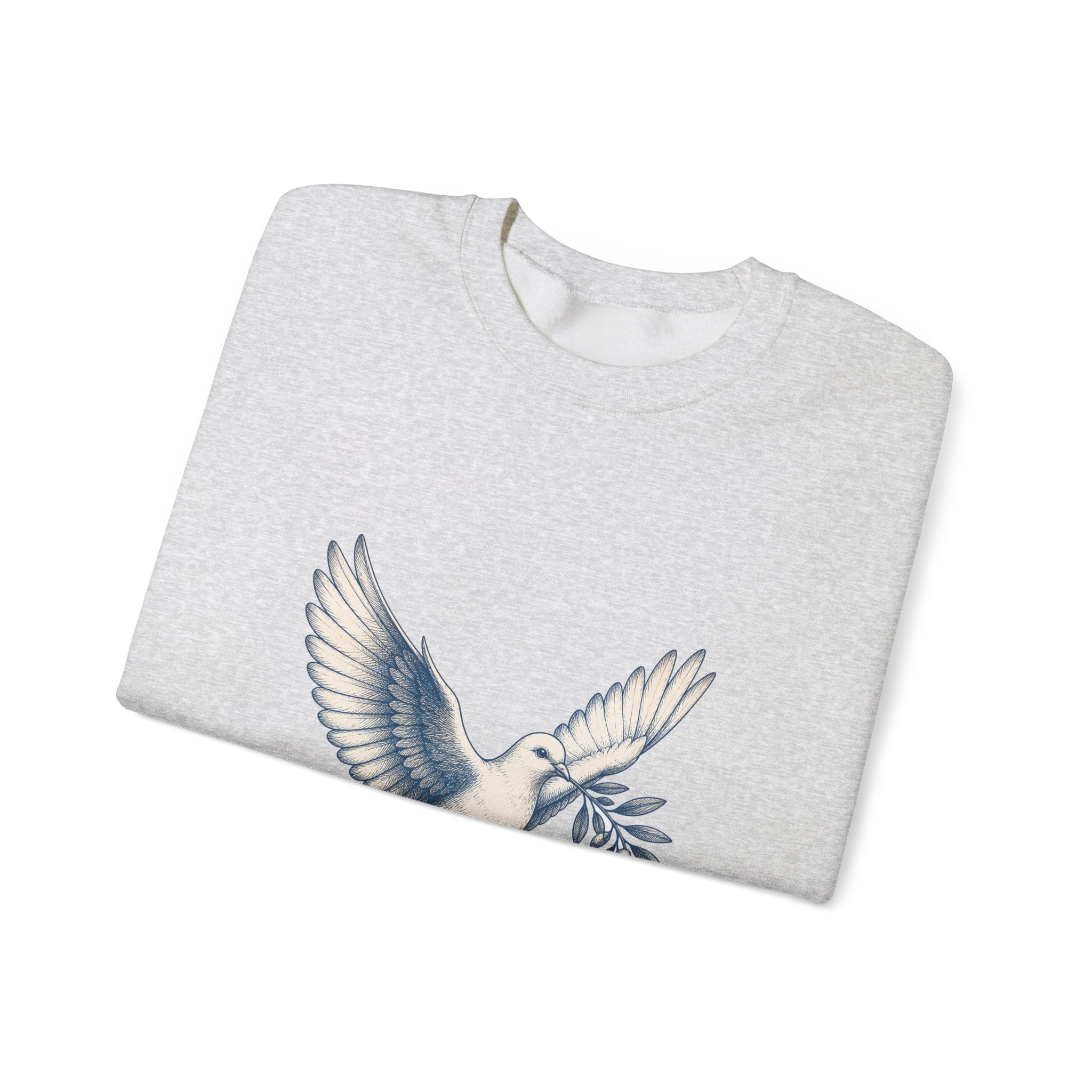 Matching Couple Sweatshirt - Wolf & Dove Matching Couple Premium Fleece Sweatshirt Hand-Drawn Art His Hers Anniversary Gift - Design B