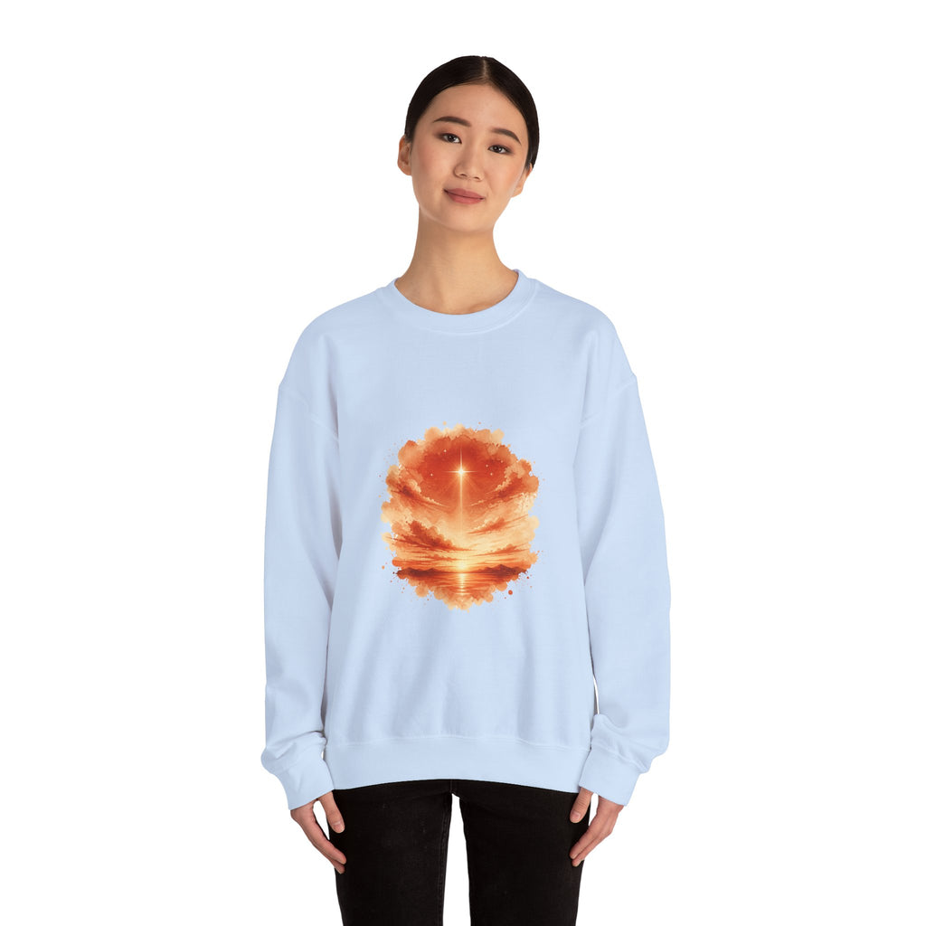 Matching Couple Sweatshirt - Evening & Morning Star Matching Couple Premium Fleece Sweatshirt Watercolor Art His Hers Birthday Gift - Design A