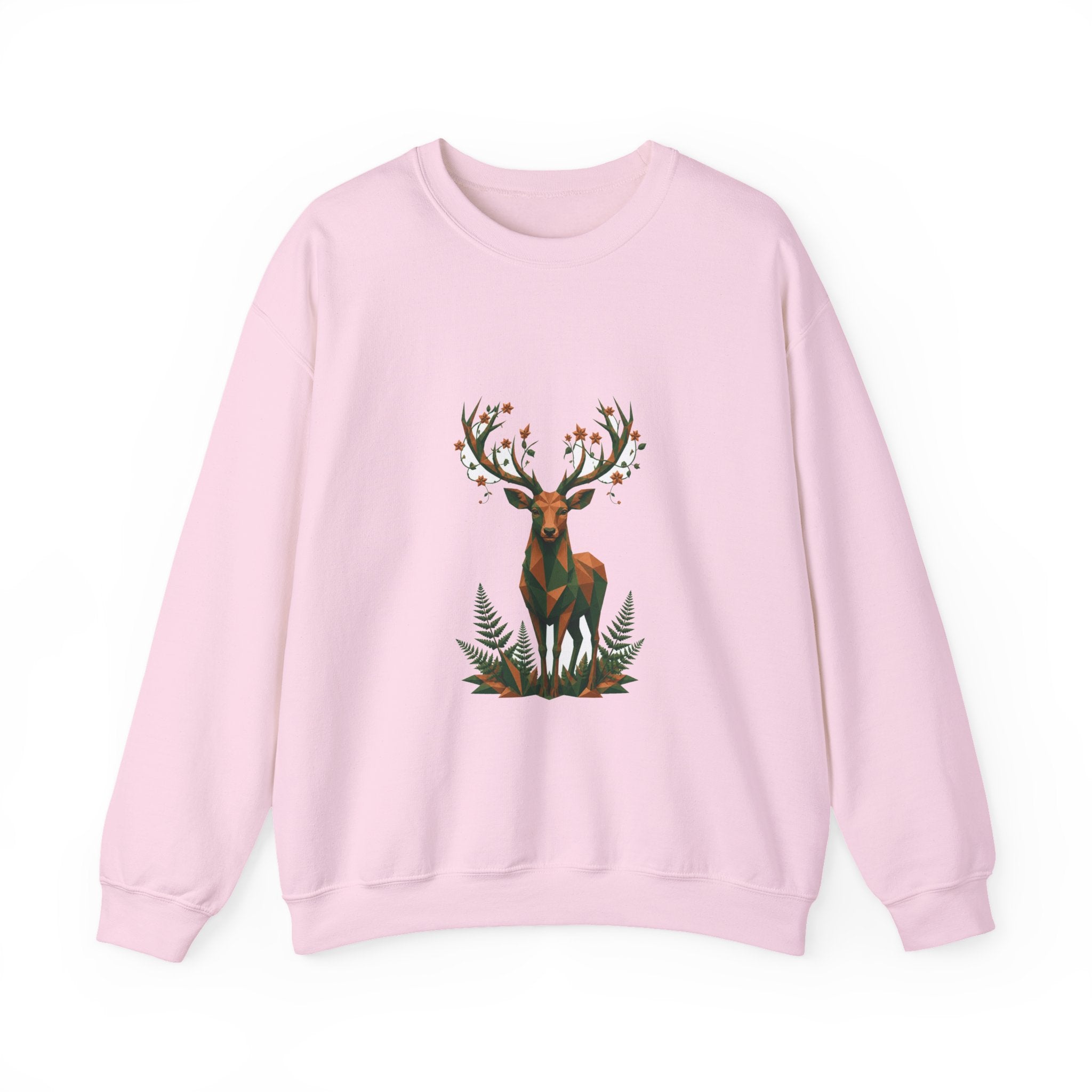 Matching Couple Sweatshirt - Bear & Deer Matching Couple Crewneck Sweatshirt Geometric Art His Hers Couple Gift - Design B