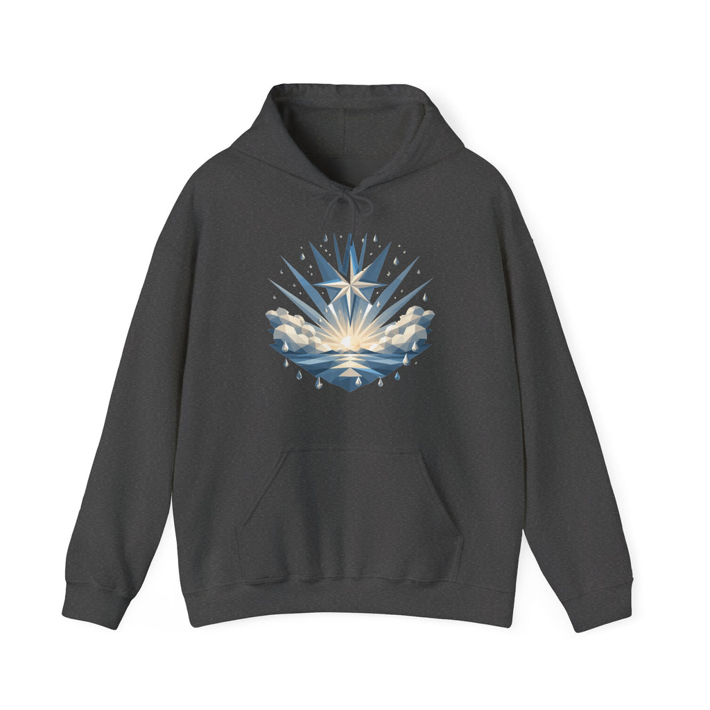 Matching Couple Sweatshirt - Evening & Morning Star Matching Couple Hooded Sweatshirt Geometric Art His Hers Couple Gift - Design B