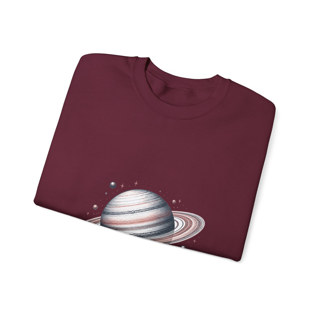 Matching Couple Sweatshirt - Saturn & Jupiter Matching Couple Crewneck Sweatshirt Hand-Drawn Art His Hers Best Friend Gift - Design A