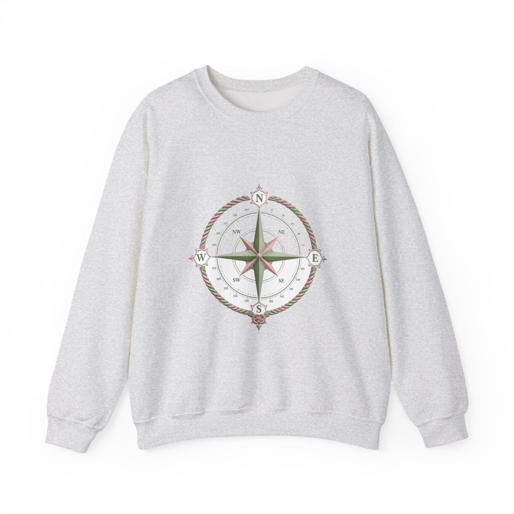 Matching Couple Sweatshirt - Compass North & South Matching Couple Premium Fleece Sweatshirt Geometric Art His Hers Love Gift - Design A