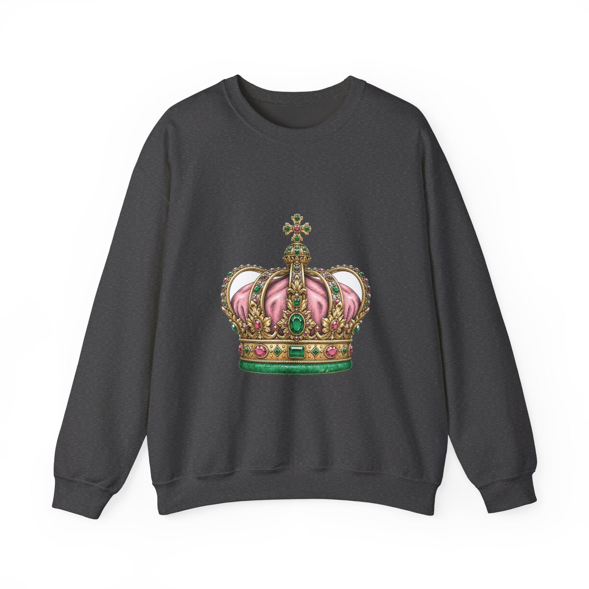 Matching Couple Sweatshirt - Crown & Shield Matching Couple Comfort Colors Crew Hand-Drawn Art His Hers Anniversary Gift - Design A