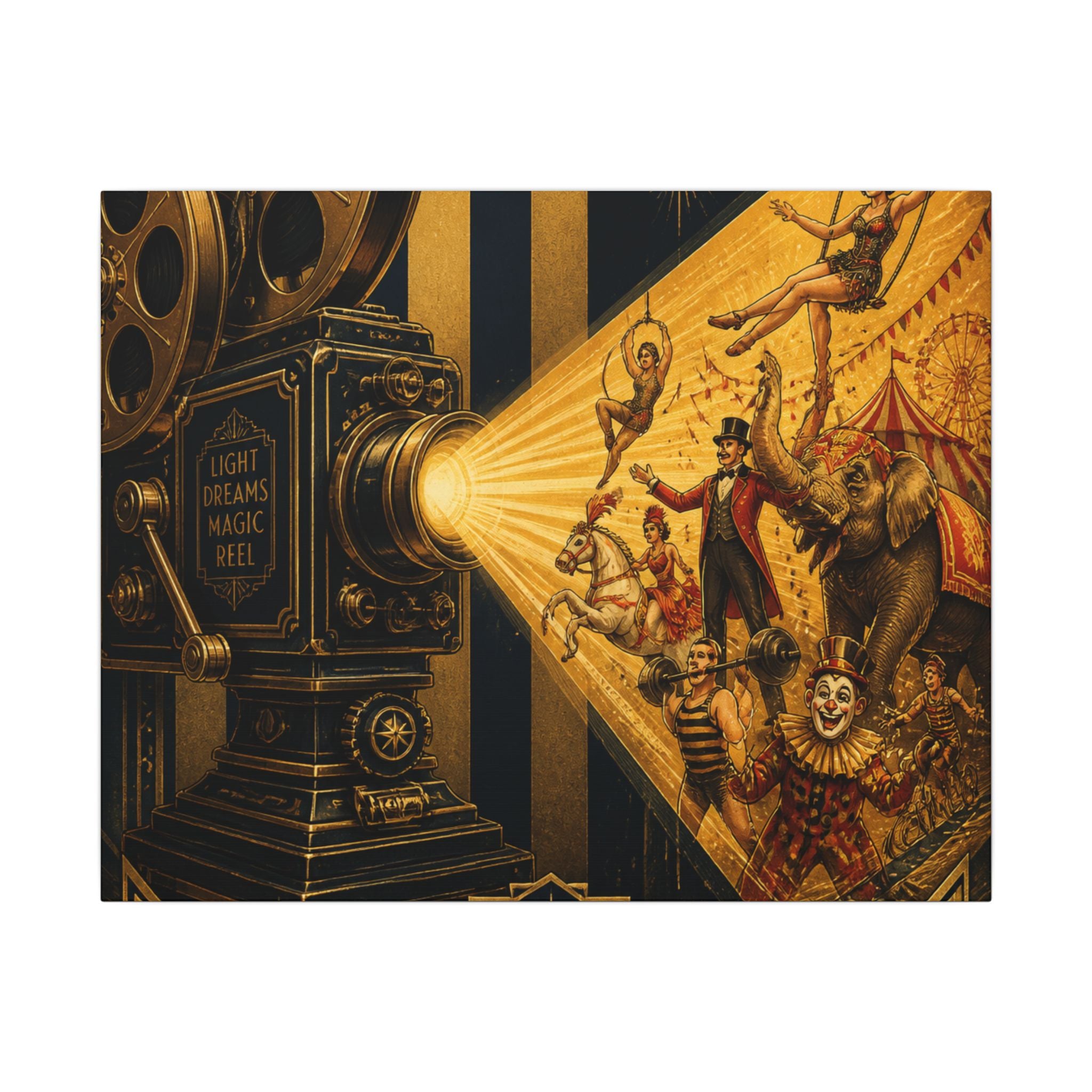 Film Camera Projector Show Wall Art Canvas 24×36 Art Deco Bar Area Decor Maximalist Print