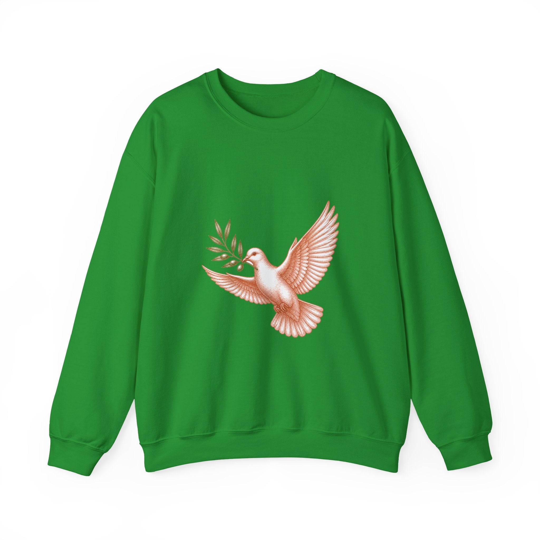 Matching Couple Sweatshirt - Wolf & Dove Matching Couple Crewneck Sweatshirt Vintage Art His Hers Wedding Gift - Design B