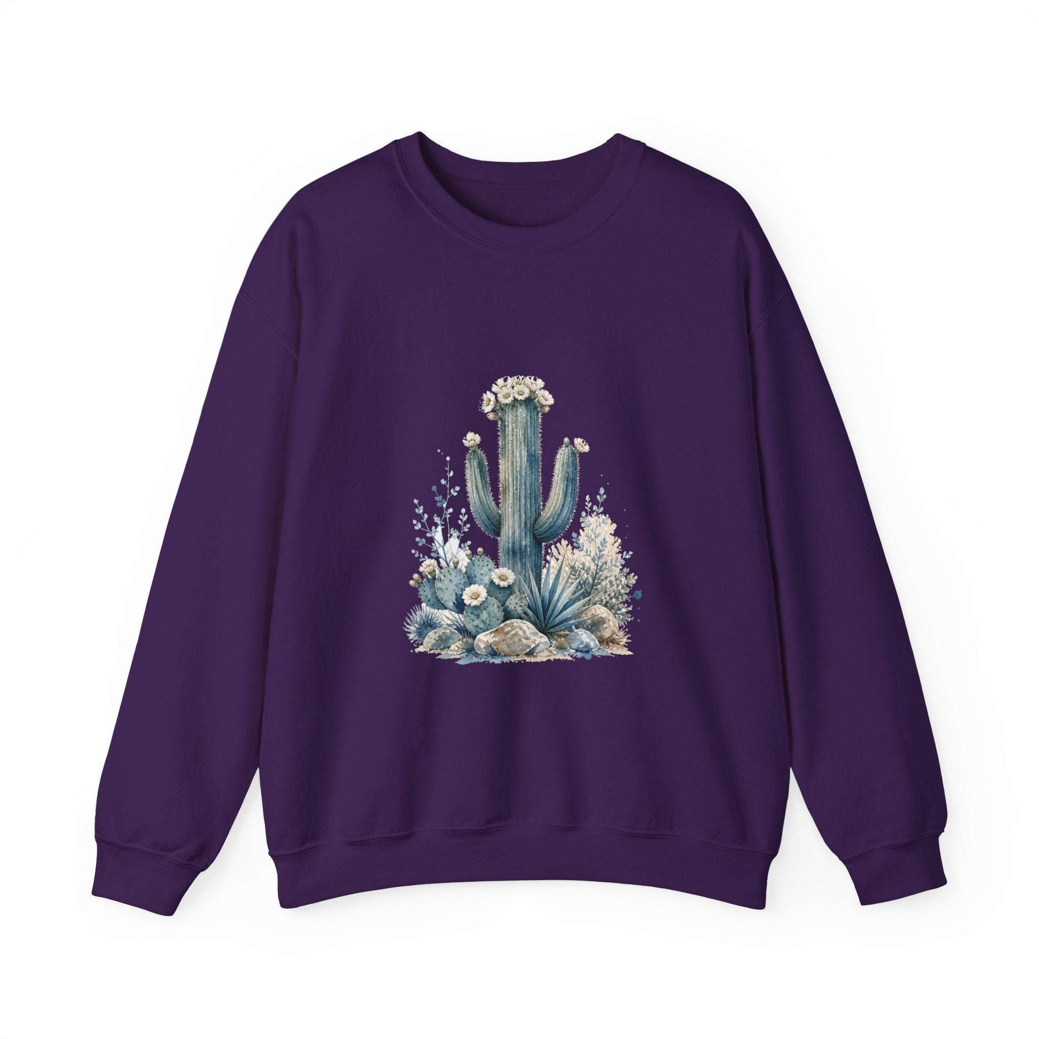Matching Couple Sweatshirt - Desert & Rainforest Matching Couple Premium Fleece Sweatshirt Watercolor Art His Hers Birthday Gift - Design A