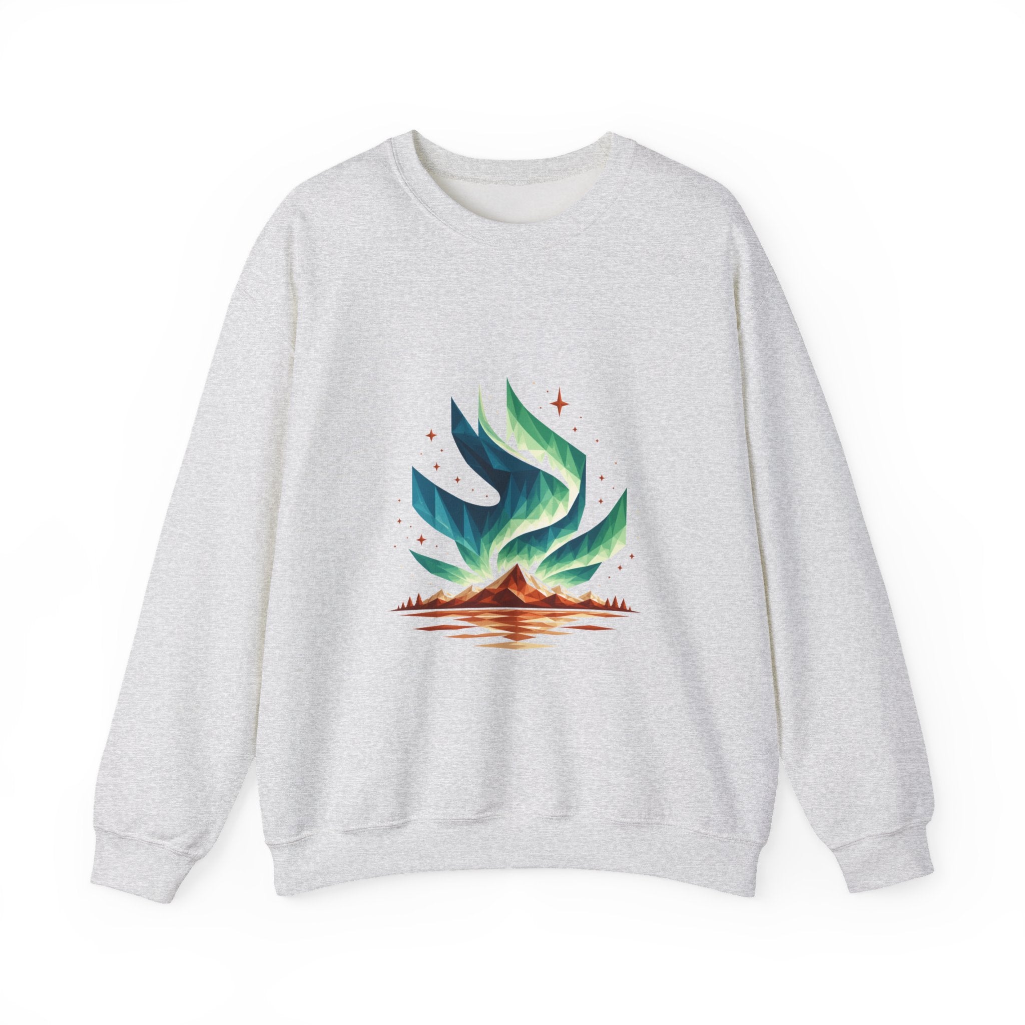 Matching Couple Sweatshirt - Aurora & Southern Cross Matching Couple Premium Fleece Sweatshirt Geometric Art His Hers Love Gift - Design A