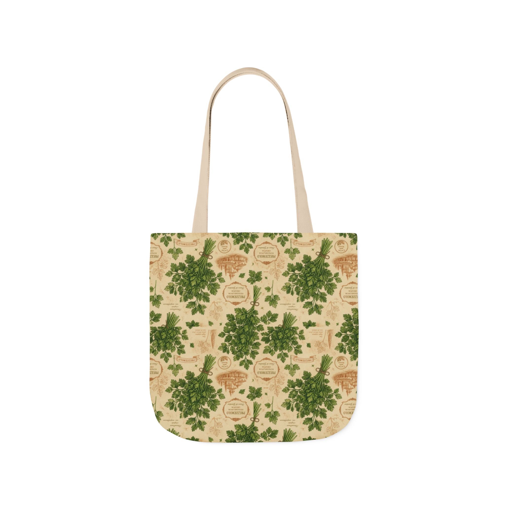 Fresh Parsley Canvas Tote Bag Mediterranean Kitchen Botanical Design Italian Cottagecore Gift