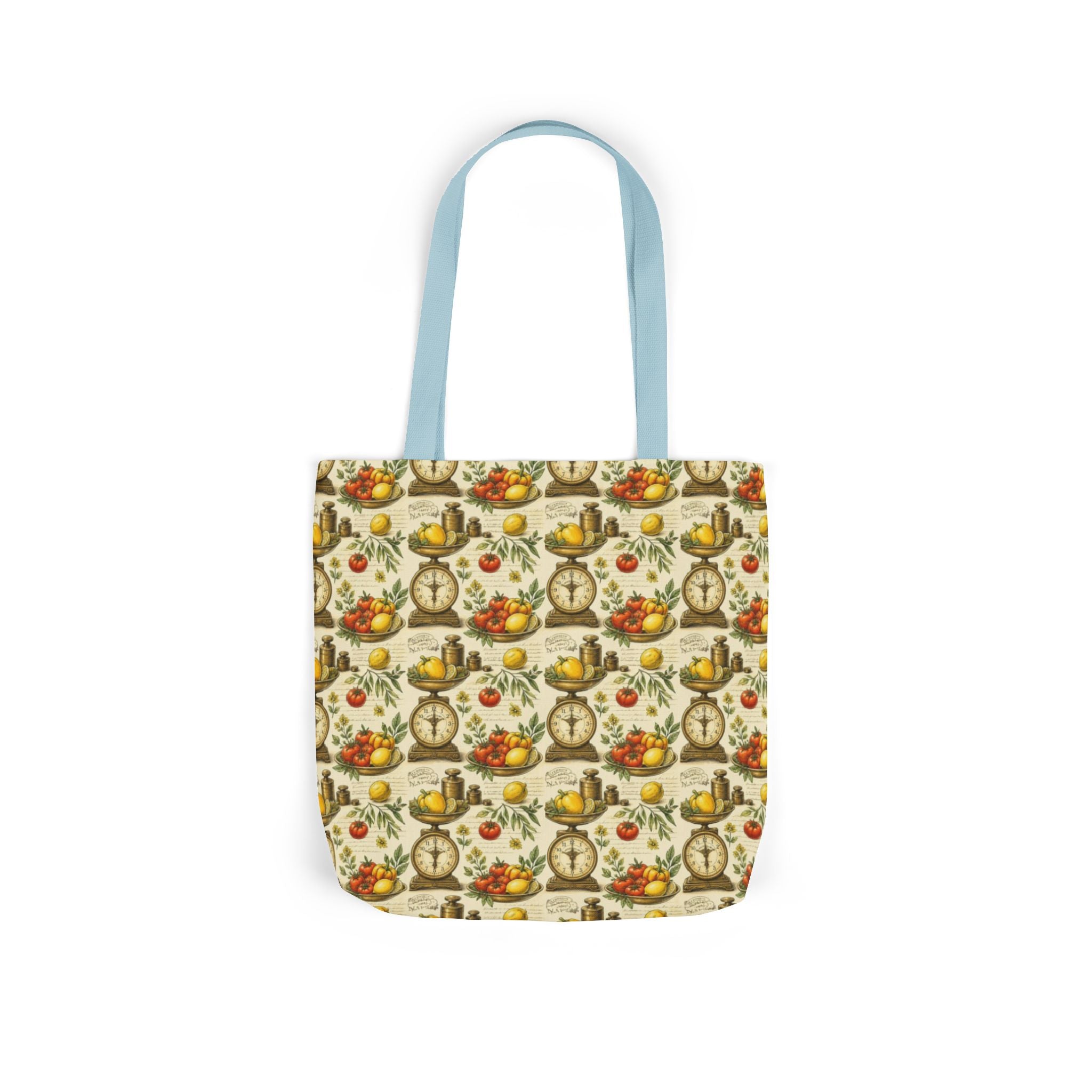 Vintage Kitchen Scale Canvas Tote Bag Mediterranean Kitchen Watercolor Design Italian Cottagecore Gift