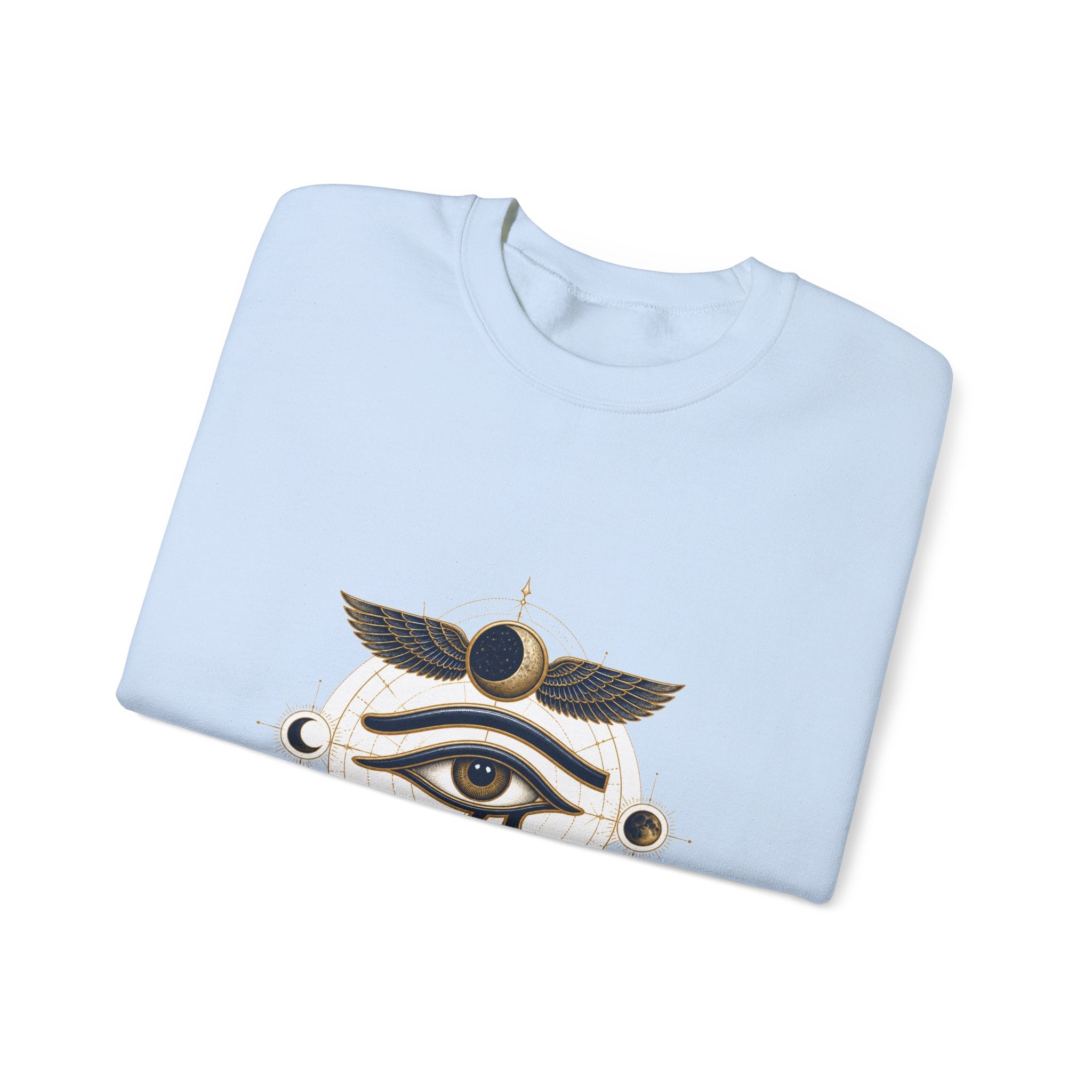 Matching Couple Sweatshirt - Eye of Ra & Horus Matching Couple Crewneck Sweatshirt Vintage Art His Hers Wedding Gift - Design B