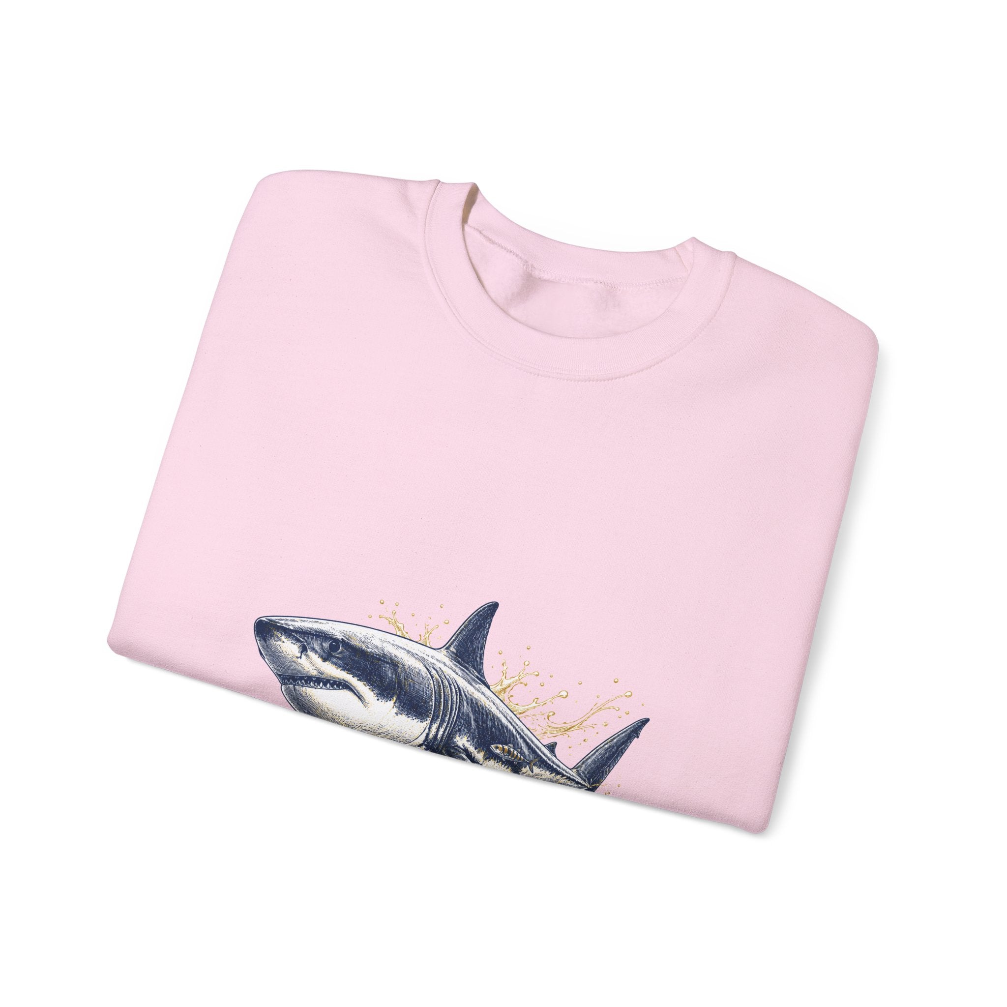 Matching Couple Sweatshirt - Shark & Dolphin Matching Couple Comfort Colors Crew Hand-Drawn Art His Hers Anniversary Gift - Design A
