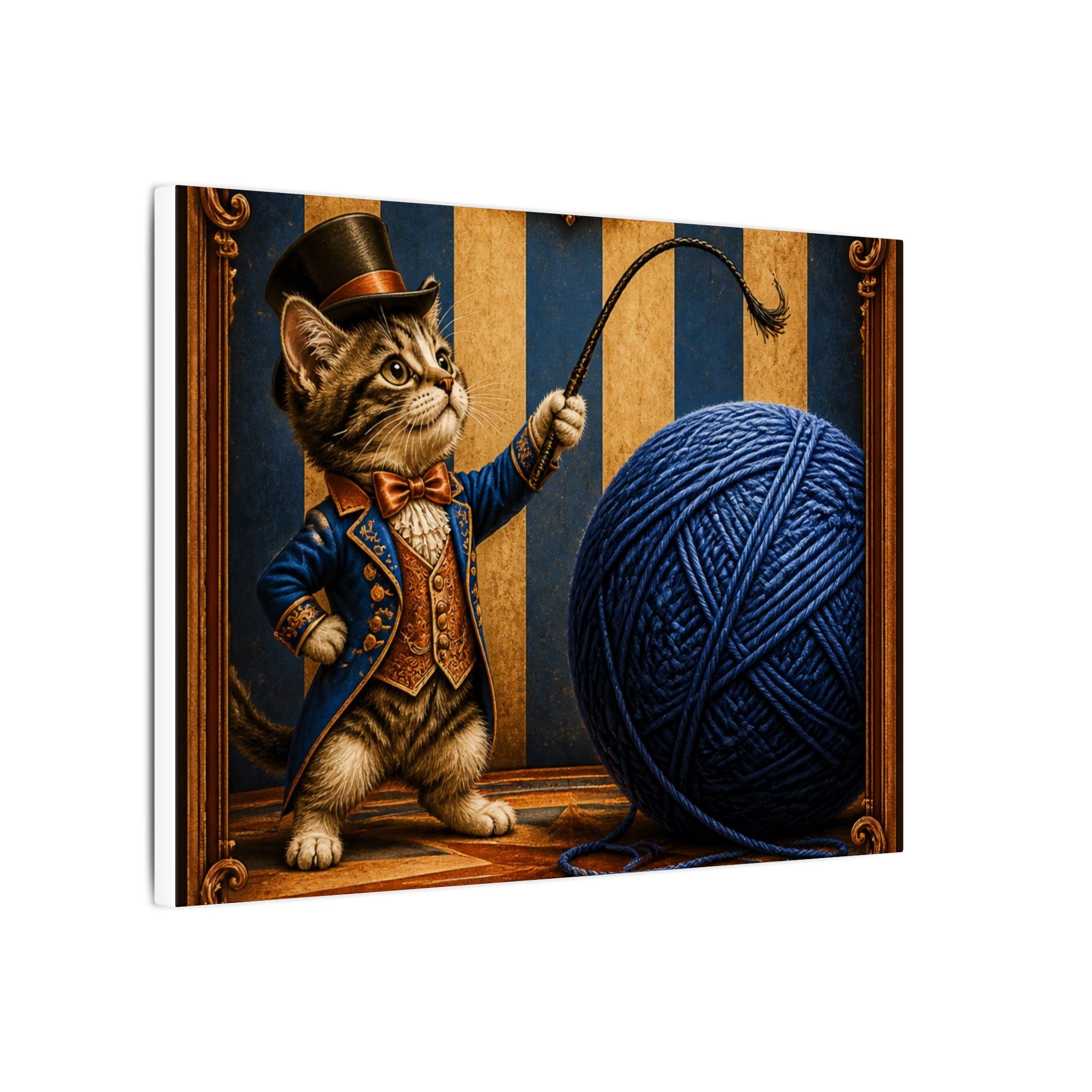 Cat Lion Tamer Wall Art Canvas 24×36 Baroque Studio Decor Maximalist Print