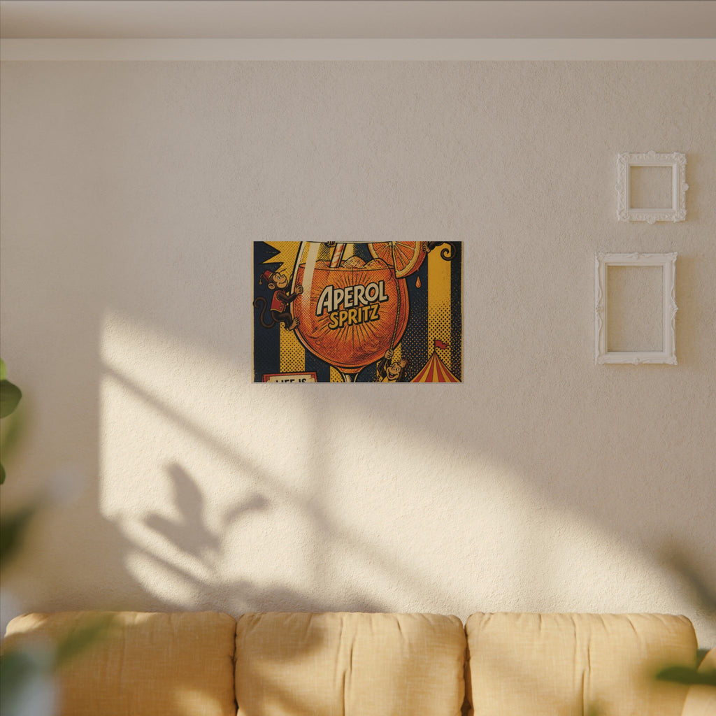 Aperol Spritz Monkeys Wall Art Canvas 24×36 Pop Art Restaurant Decor Maximalist Print