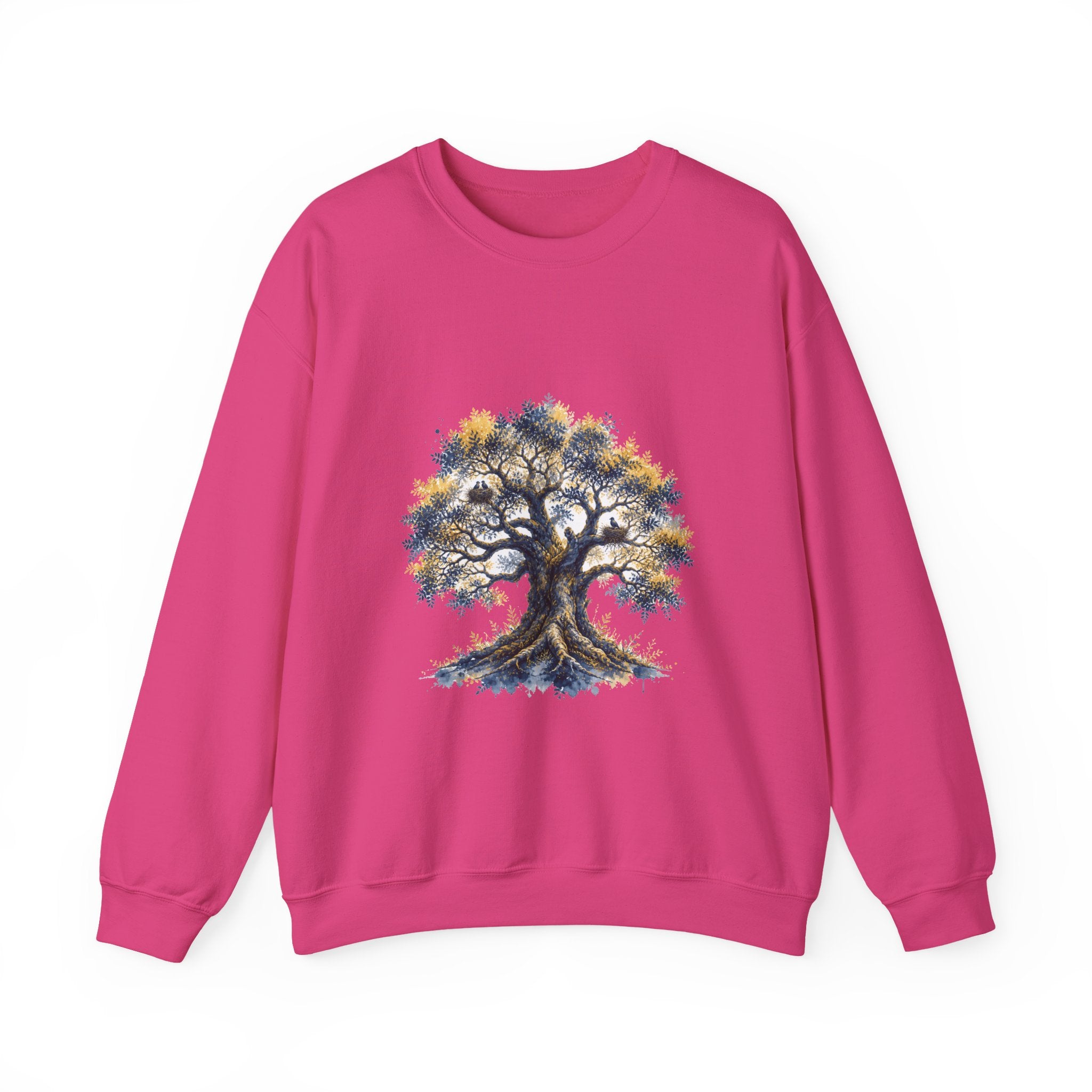 Matching Couple Sweatshirt - Ancient Oak & Deep Roots Matching Couple Premium Fleece Sweatshirt Watercolor Art His Hers Birthday Gift - Design A