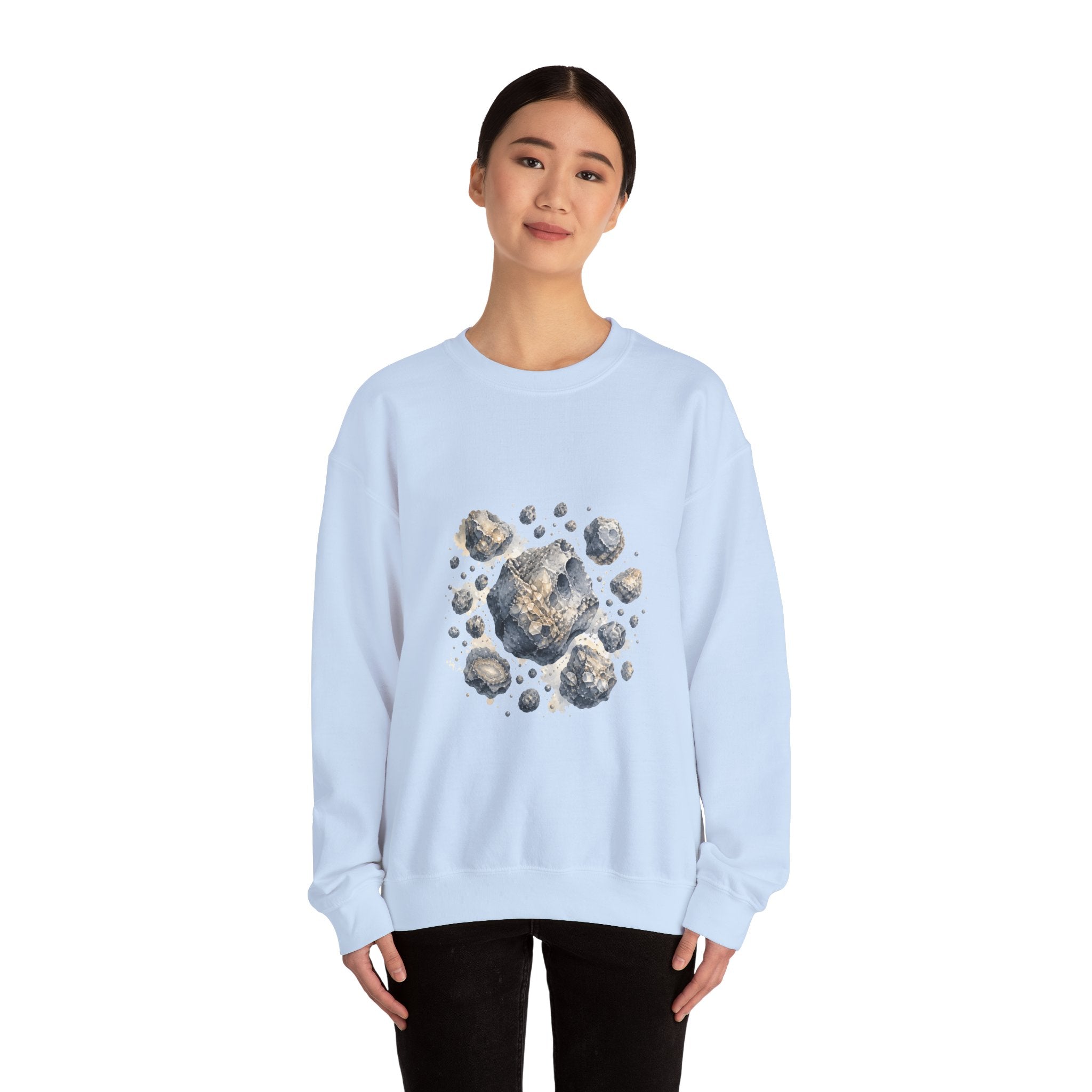 Matching Couple Sweatshirt - Comet & Asteroid Matching Couple Comfort Colors Crew Watercolor Art His Hers Birthday Gift - Design B