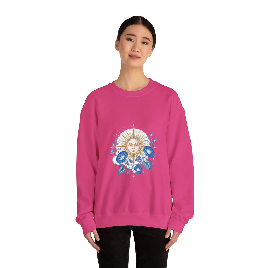 Matching Couple Sweatshirt - Sun & Moon Matching Couple Premium Fleece Sweatshirt Vintage Art His Hers Honeymoon Gift - Design B