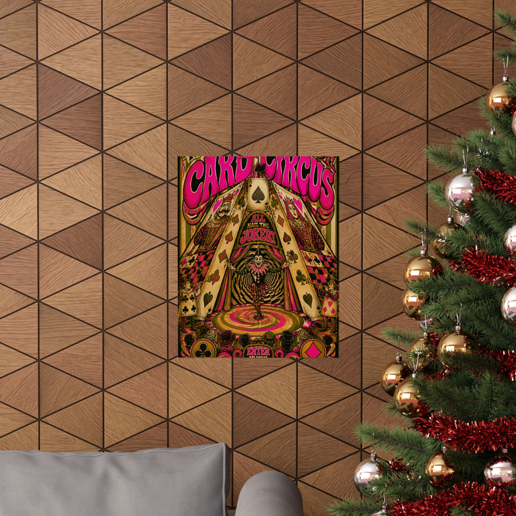 Playing Cards Tent Wall Art Poster 18×24 Psychedelic Cafe Decor Maximalist Print