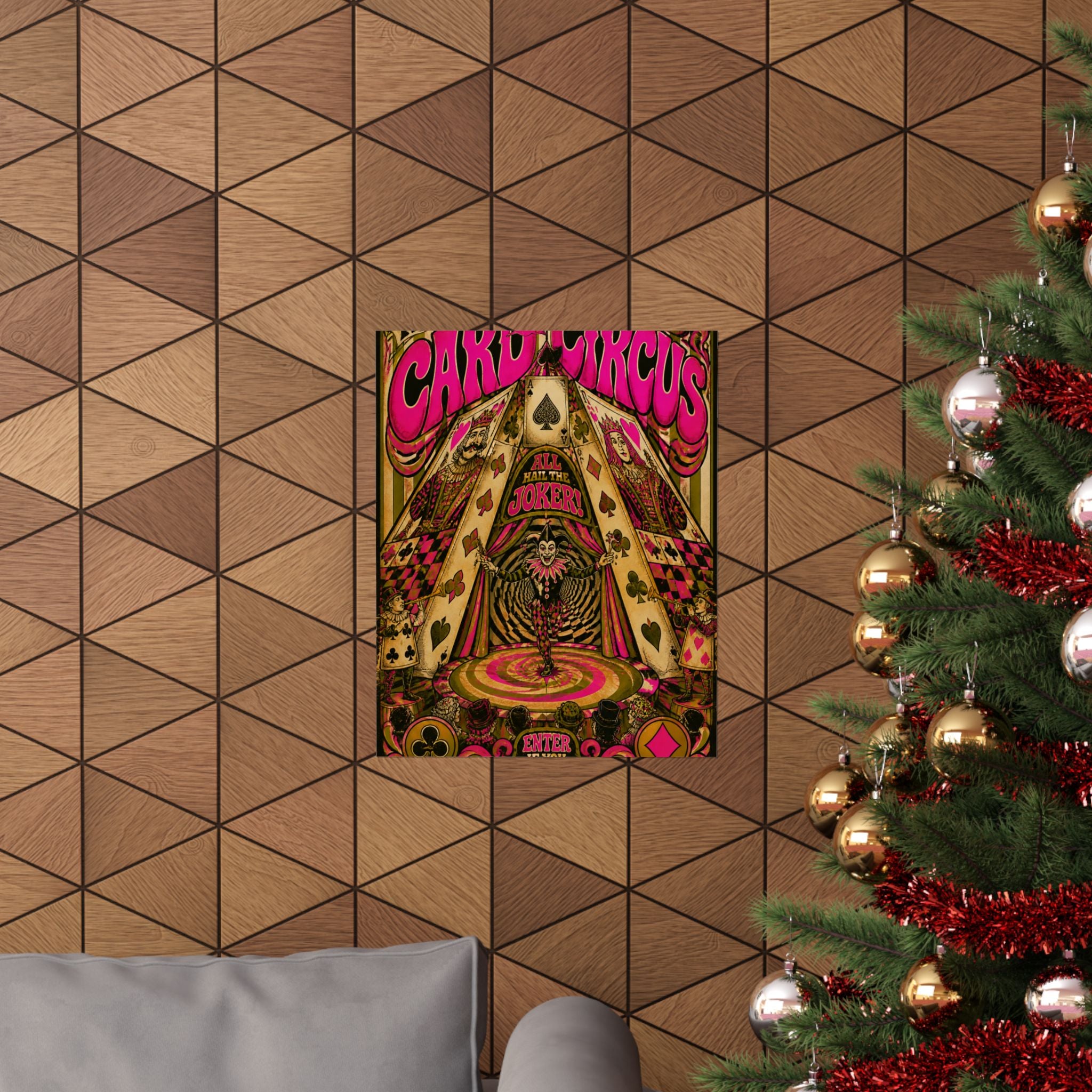 Playing Cards Tent Wall Art Poster 18×24 Psychedelic Cafe Decor Maximalist Print