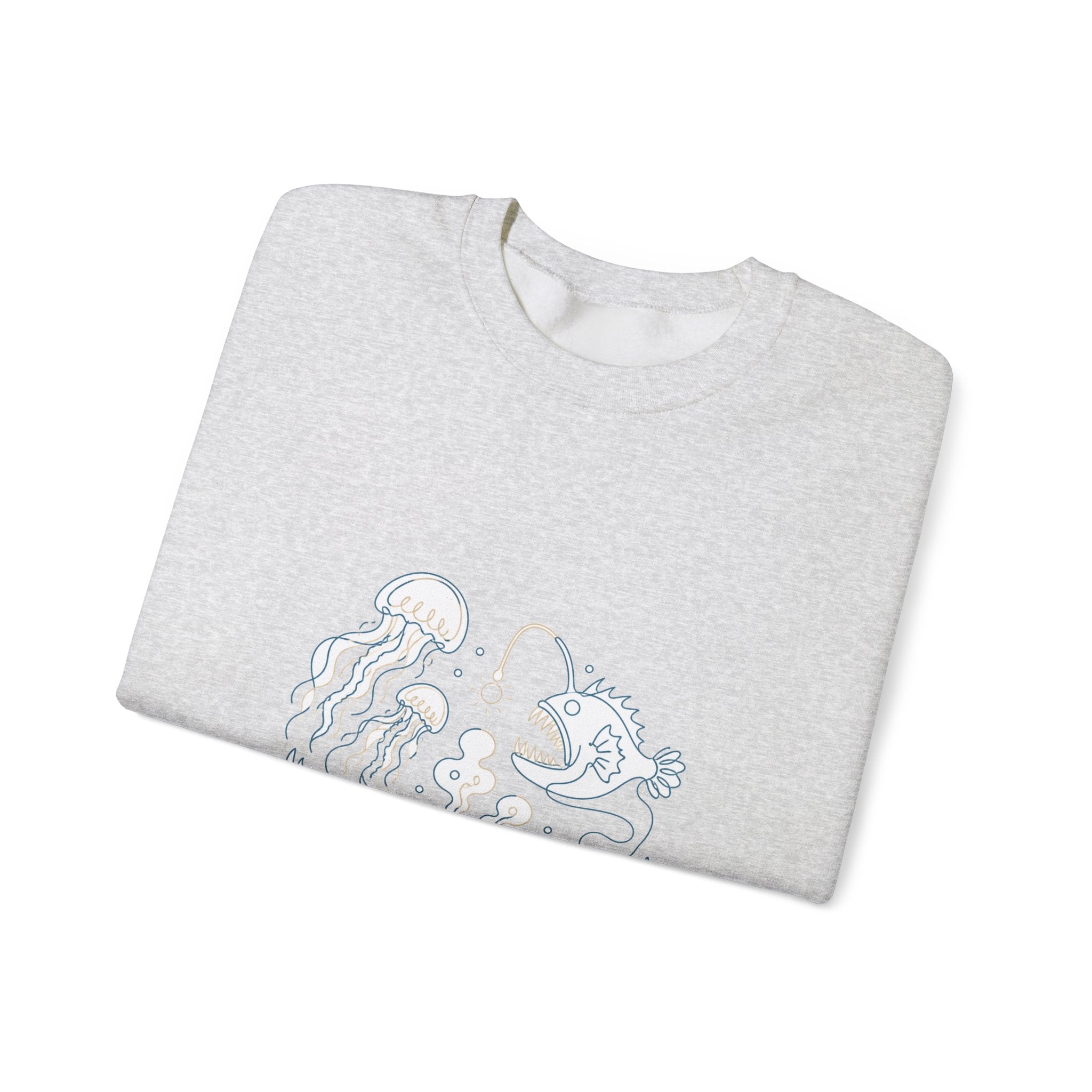 Matching Couple Sweatshirt - Coral Reef & Deep Sea Matching Couple Comfort Colors Crew Minimalist Art His Hers Christmas Gift - Design B