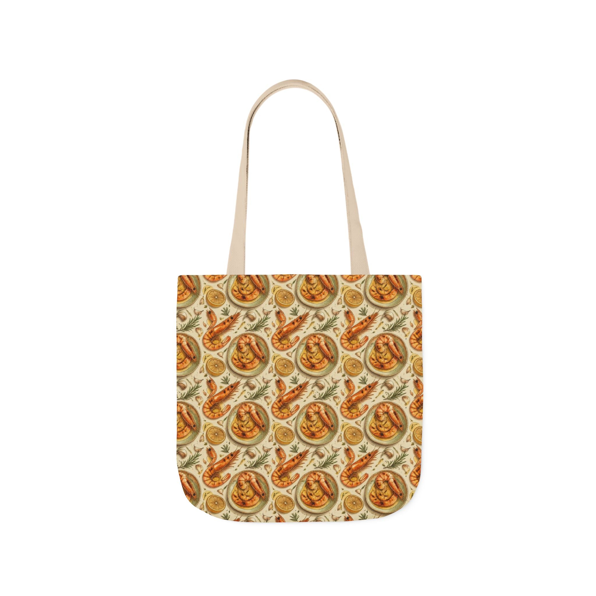 Mediterranean Shrimp Canvas Tote Bag Mediterranean Kitchen Watercolor Design Italian Cottagecore Gift