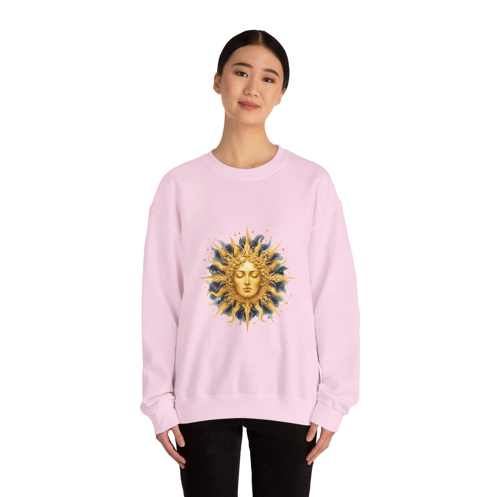 Matching Couple Sweatshirt - Helios & Selene Matching Couple Comfort Colors Crew Watercolor Art His Hers Birthday Gift - Design A