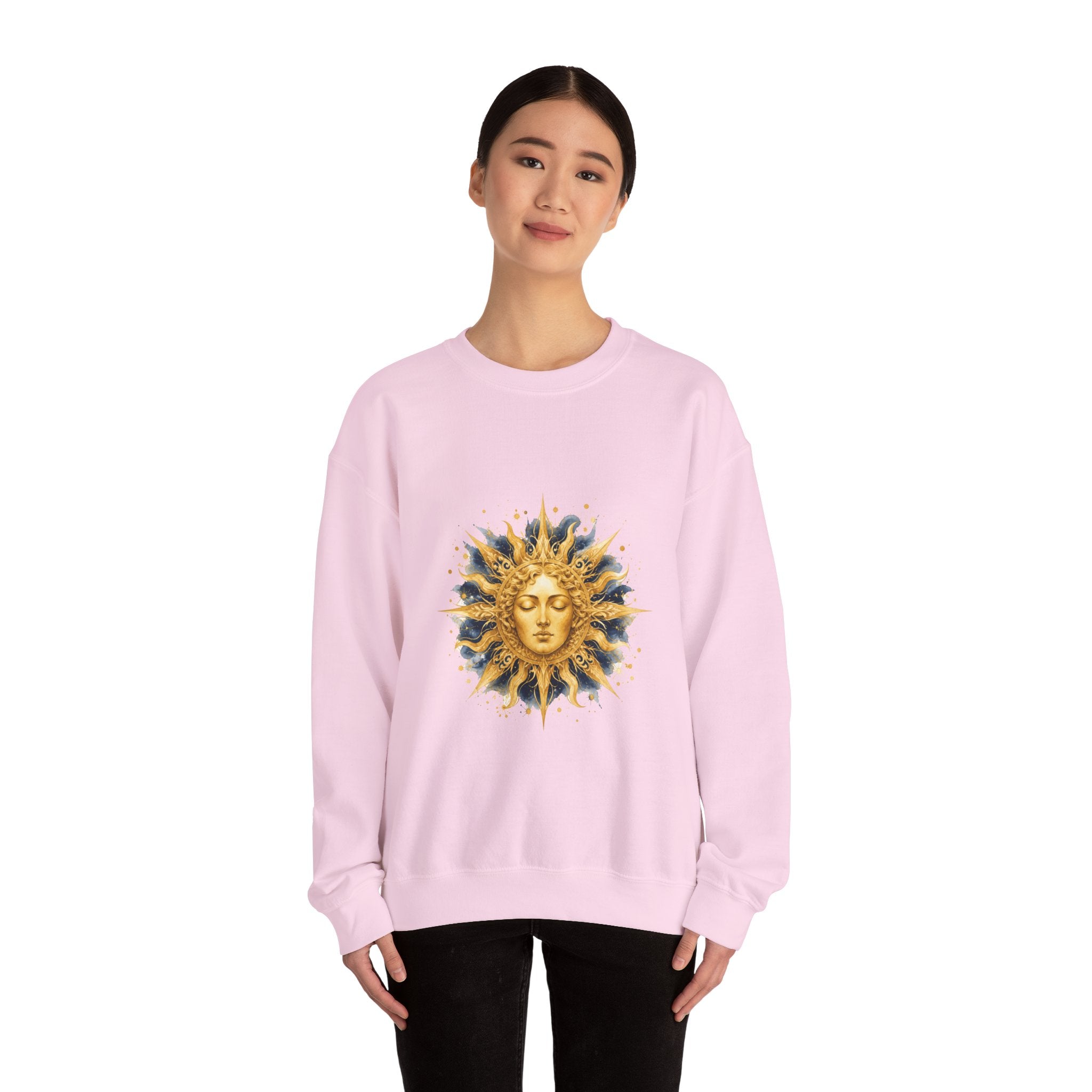 Matching Couple Sweatshirt - Helios & Selene Matching Couple Comfort Colors Crew Watercolor Art His Hers Birthday Gift - Design A