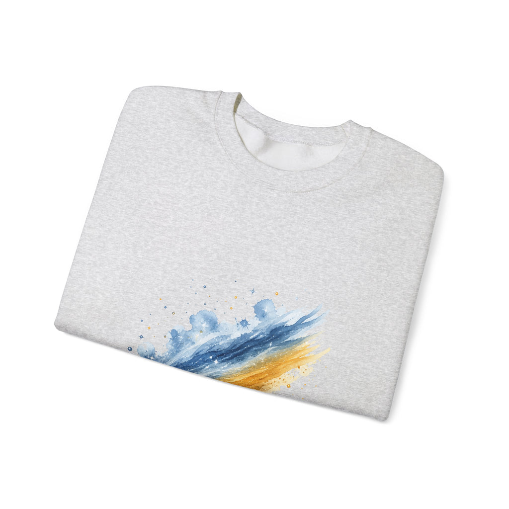 Matching Couple Sweatshirt - Comet & Asteroid Matching Couple Crewneck Sweatshirt Watercolor Art His Hers Engagement Gift - Design A