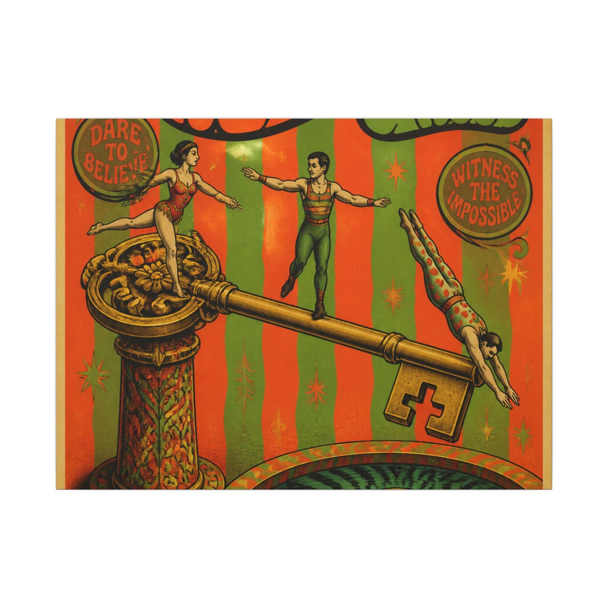 Giant Key Performance Wall Art Canvas 16×20 Psychedelic Cafe Decor Maximalist Print