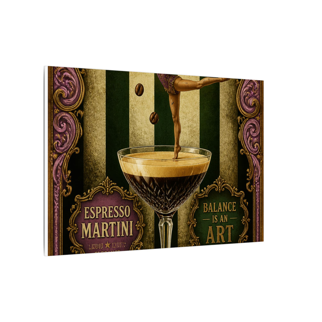 Espresso Martini Acrobat Wall Art Canvas 24×36 Baroque Studio Decor Maximalist Print