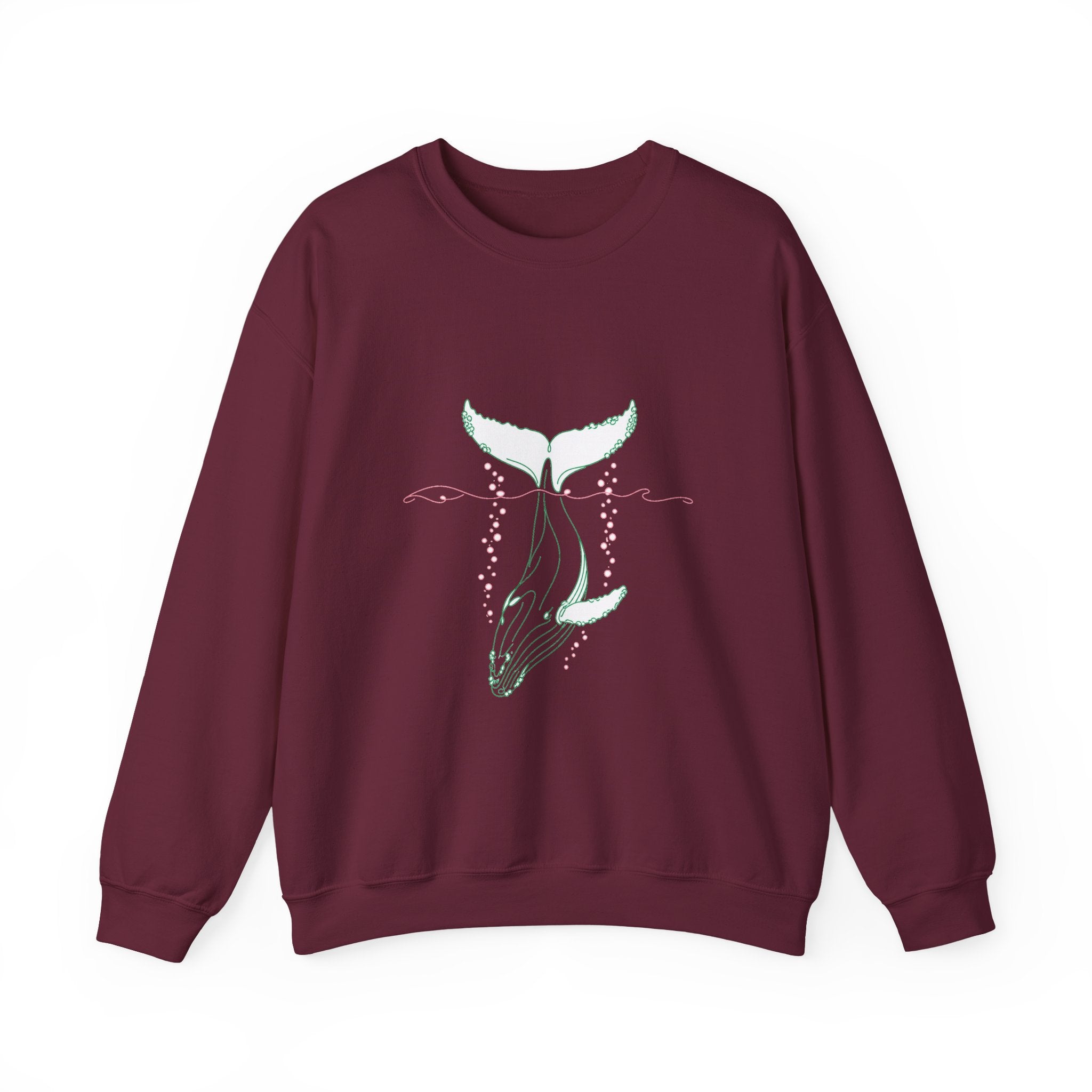Matching Couple Sweatshirt - Eagle & Whale Matching Couple Comfort Colors Crew Minimalist Art His Hers Christmas Gift - Design B