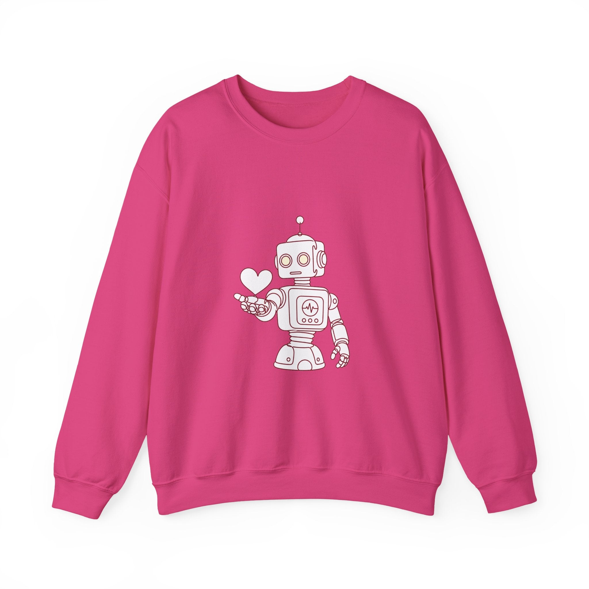Matching Couple Sweatshirt - Robot & Heart Matching Couple Comfort Colors Crew Minimalist Art His Hers Christmas Gift - Design A