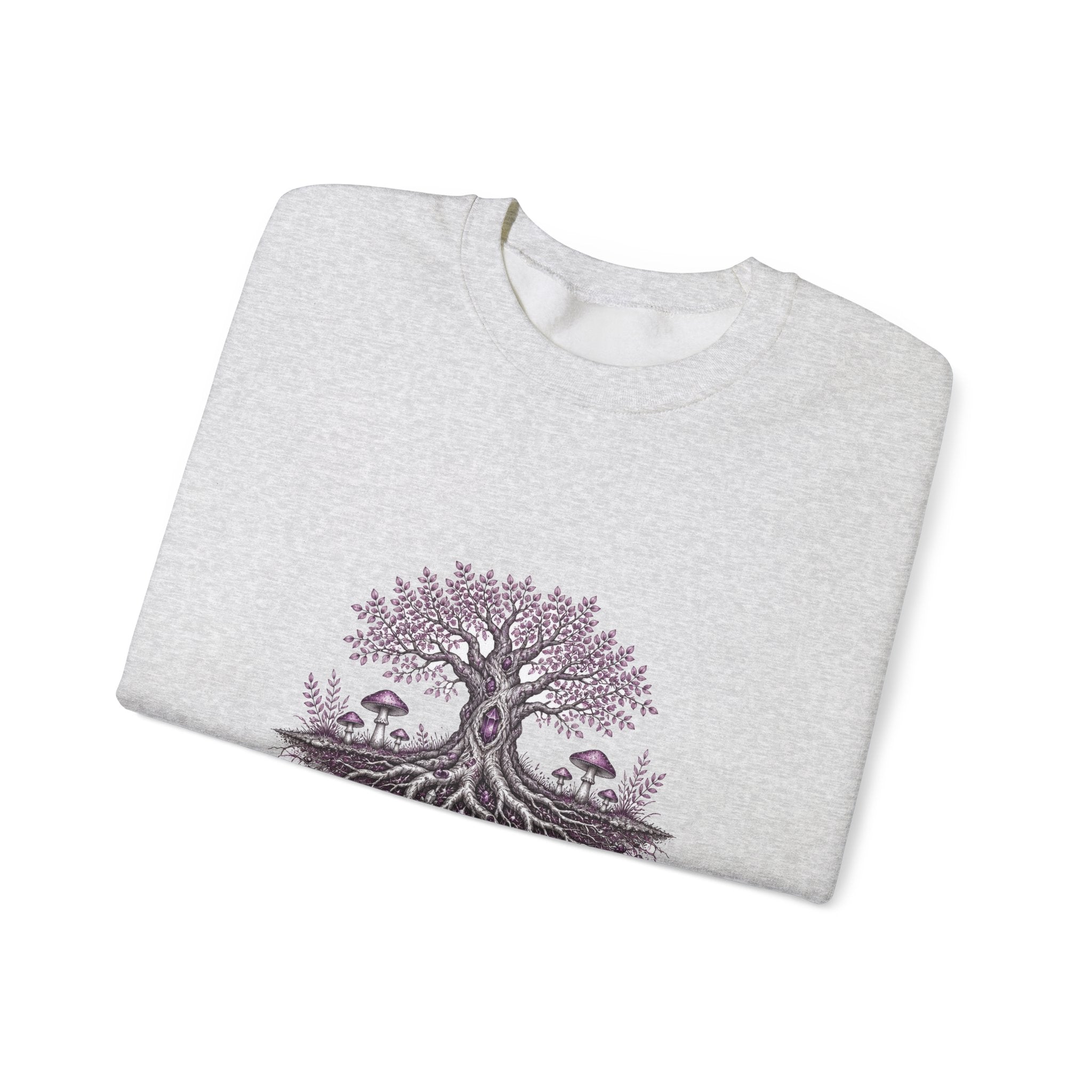 Matching Couple Sweatshirt - Ancient Oak & Deep Roots Matching Couple Premium Fleece Sweatshirt Hand-Drawn Art His Hers Anniversary Gift - Design B