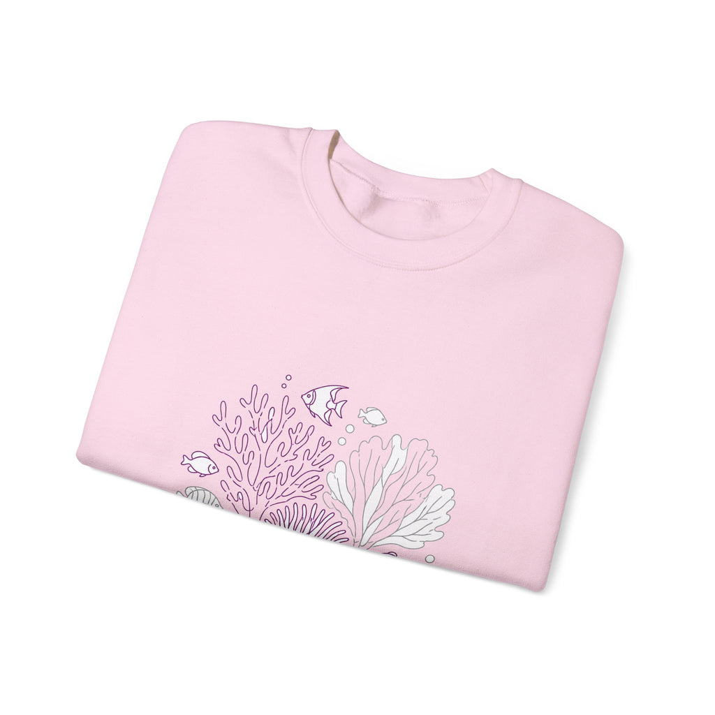 Matching Couple Sweatshirt - Coral Reef & Deep Sea Matching Couple Premium Fleece Sweatshirt Minimalist Art His Hers Christmas Gift - Design A